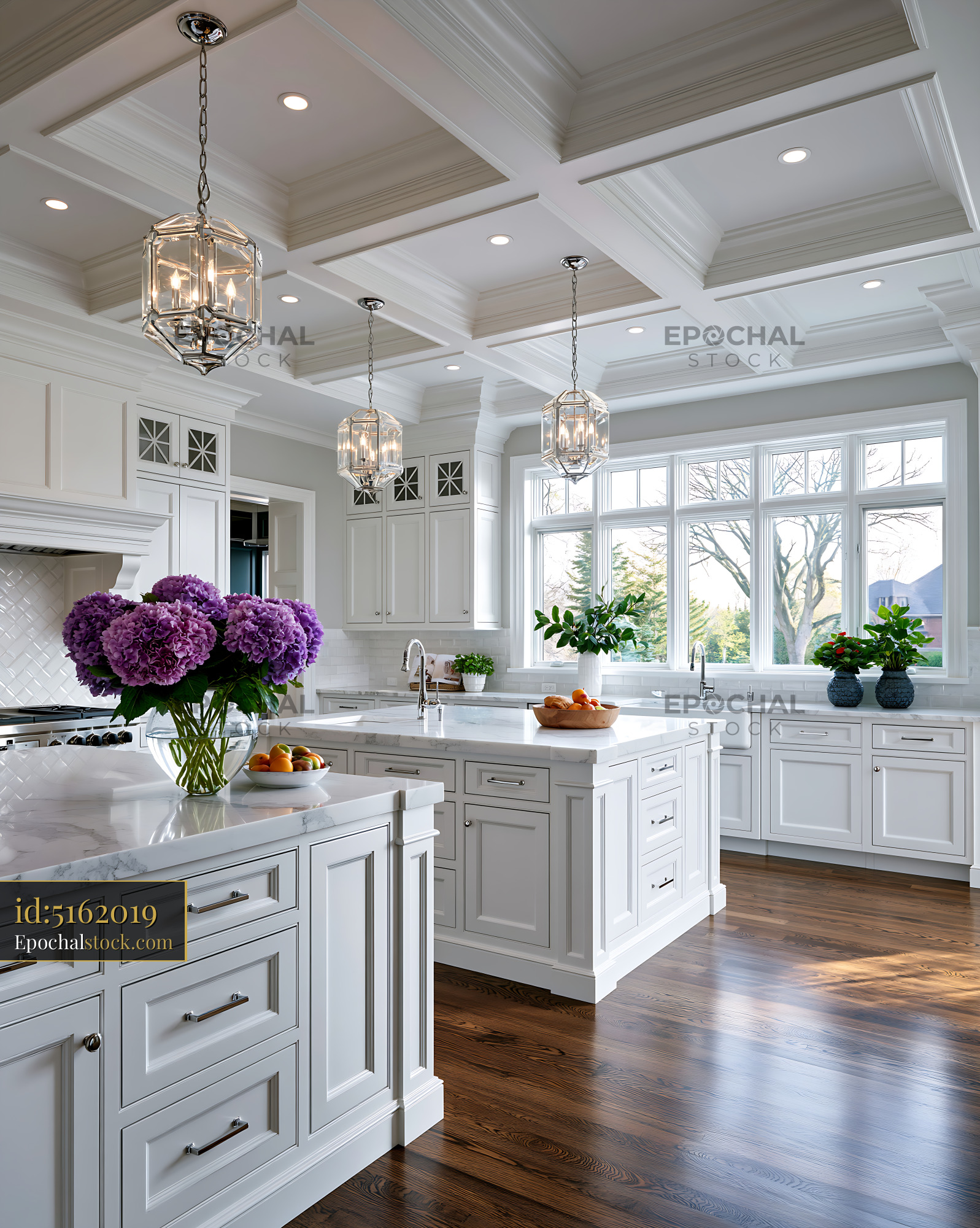 Watermarked full-resolution preview of Modern kitchen with white cabinets and natural light