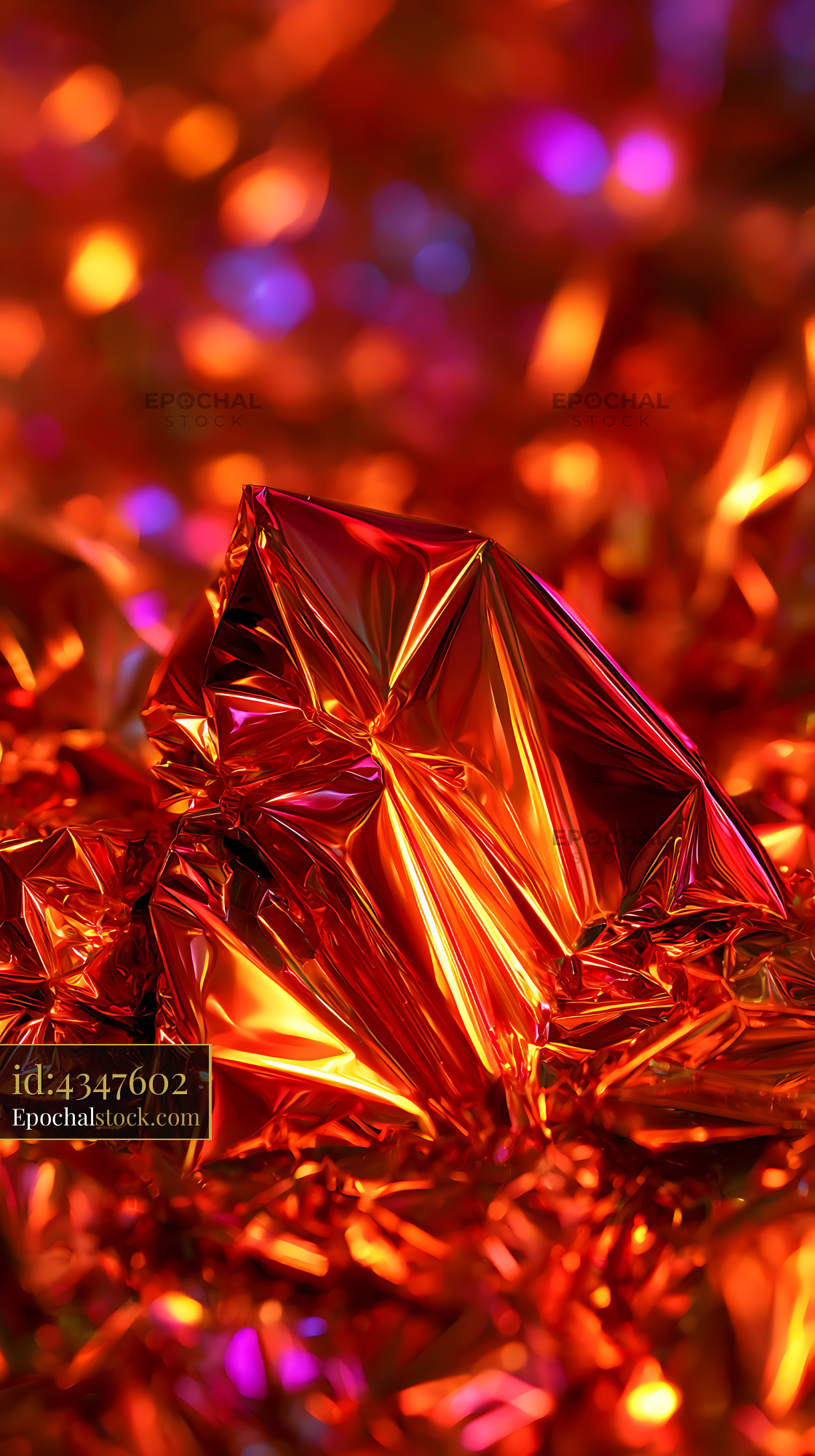Watermarked full-resolution preview of Vivid abstract metallic foil texture with colorful light