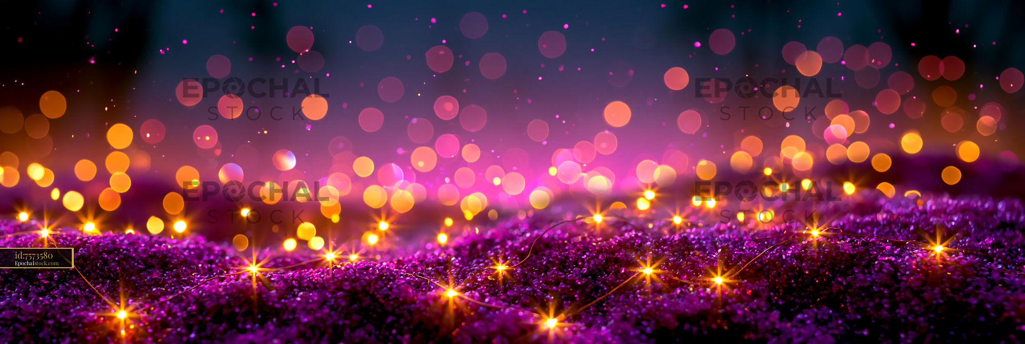 Watermarked full-resolution preview of Colorful lights create patterns on a purple surface at night