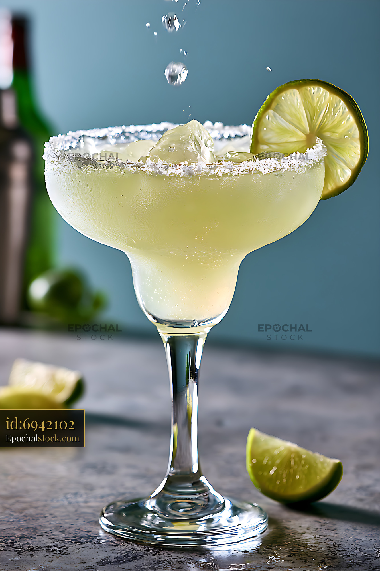 Watermarked full-resolution preview of Margarita with lime garnish and ice