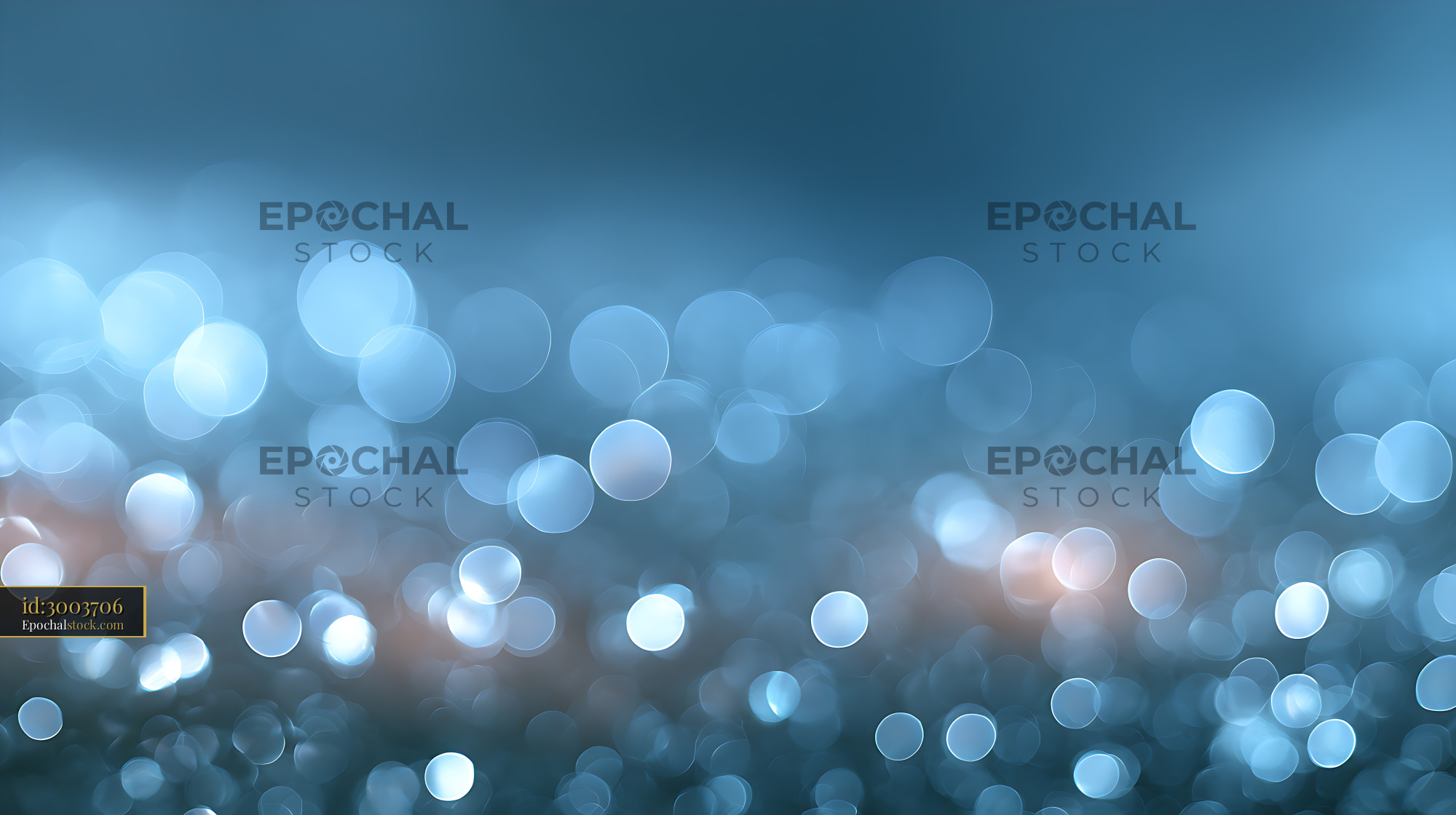 Watermarked full-resolution preview of Soft blue bokeh background with glowing light circles