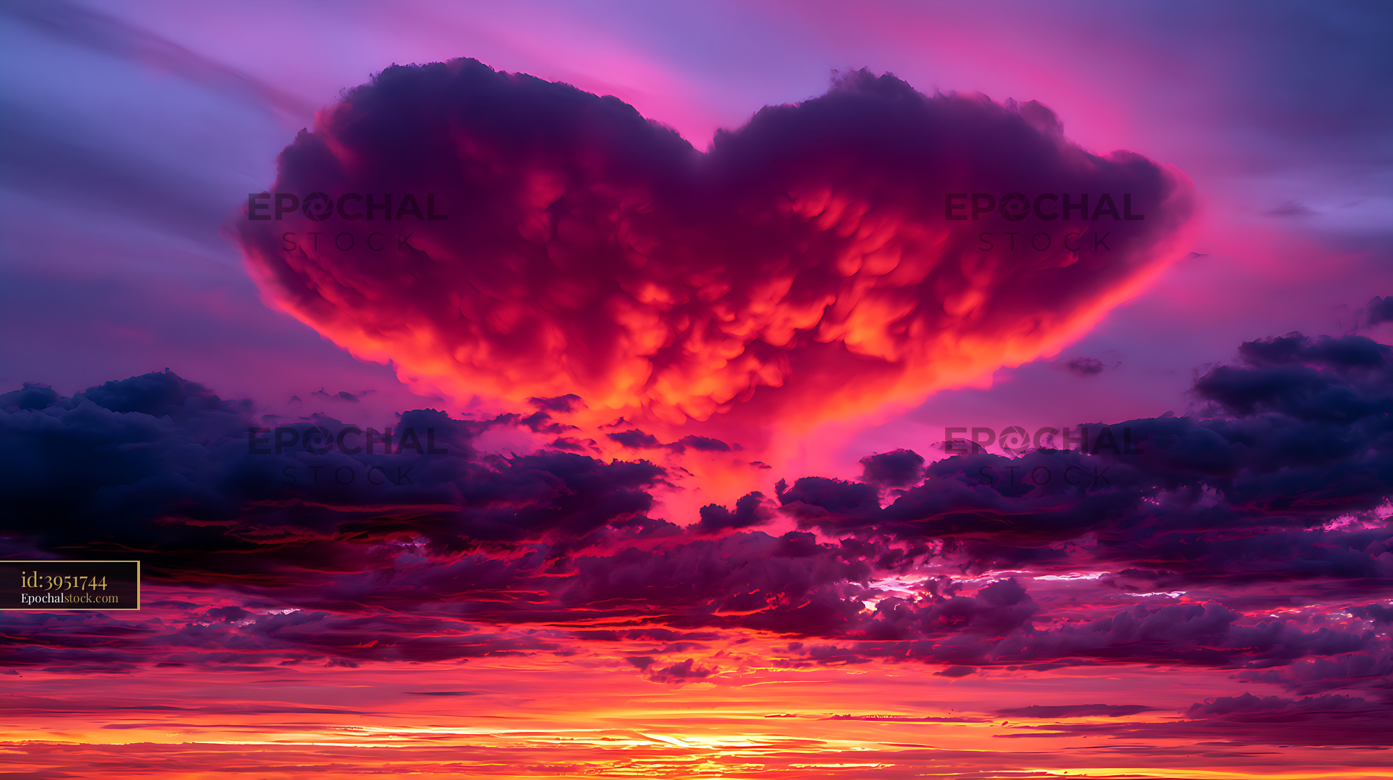 Watermarked full-resolution preview of Towering storm clouds glowing above a colorful sunset