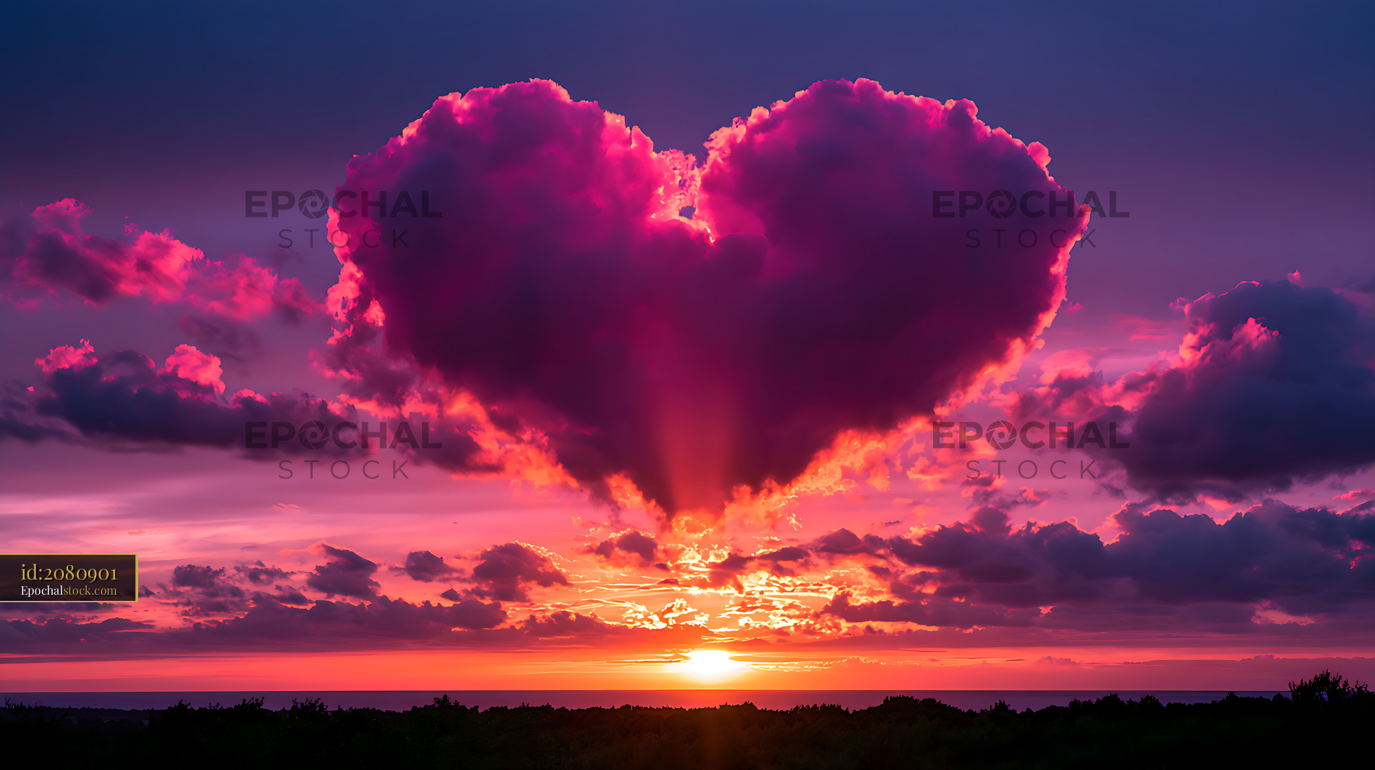 Watermarked full-resolution preview of Vivid purple cloudscape at sunset