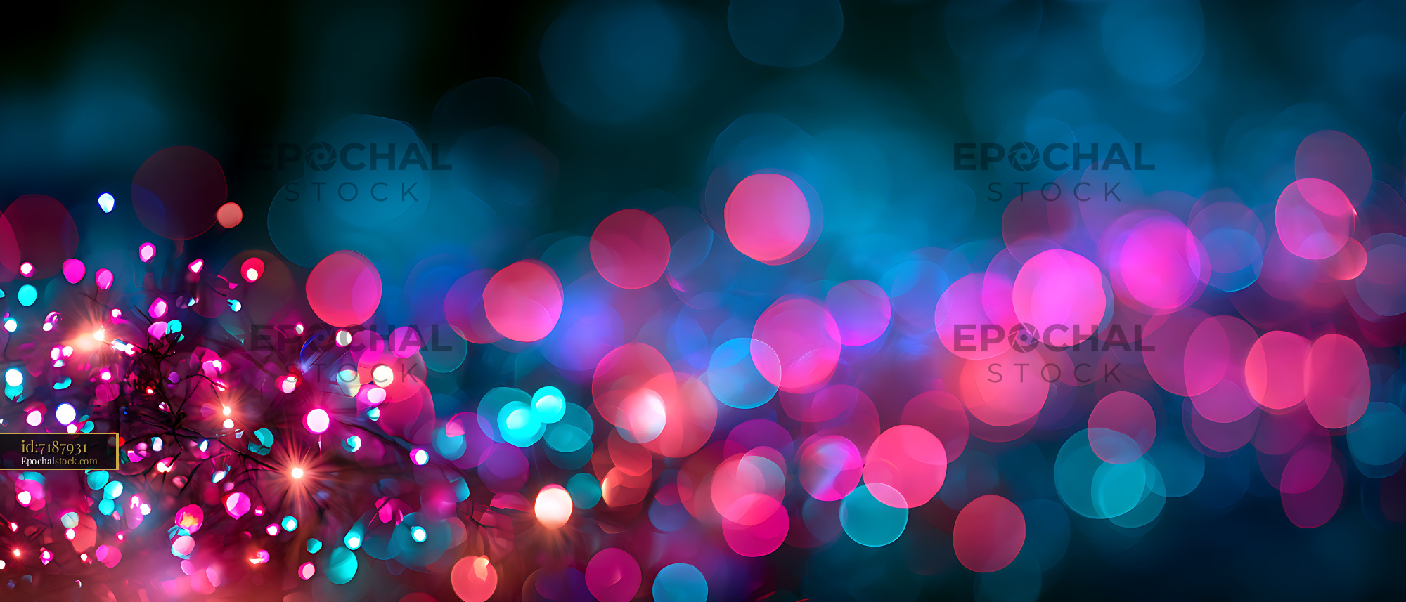 Watermarked full-resolution preview of Vibrant multicolor bokeh light background