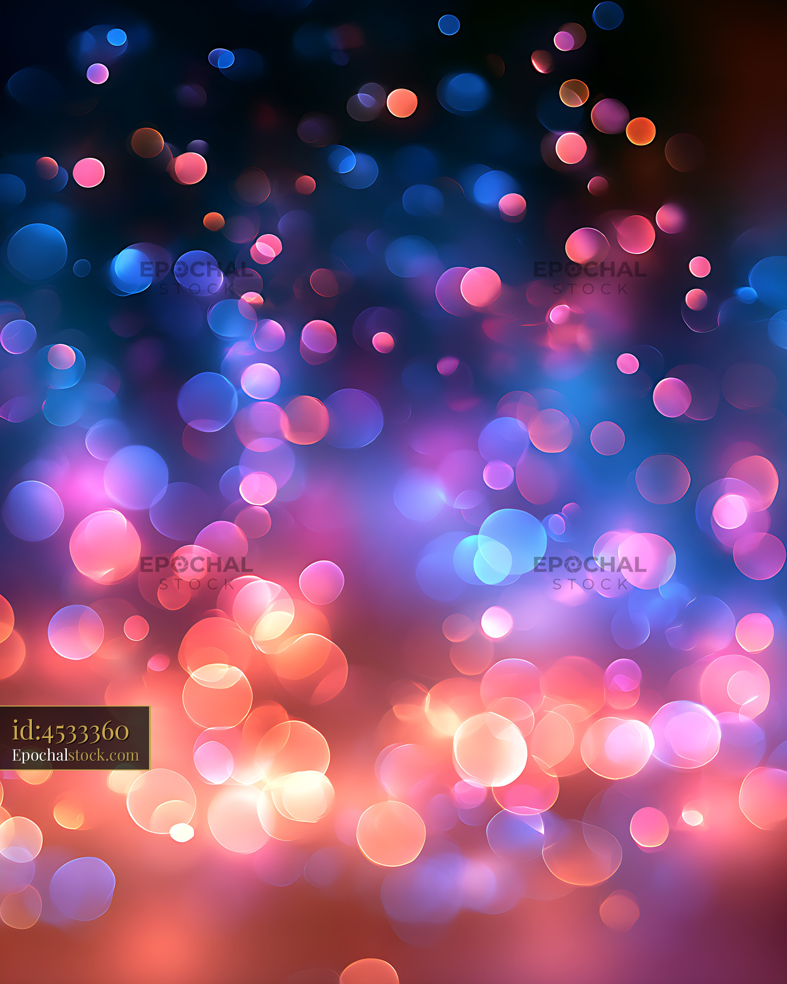 Watermarked full-resolution preview of Colorful bokeh lights create a vibrant background scene