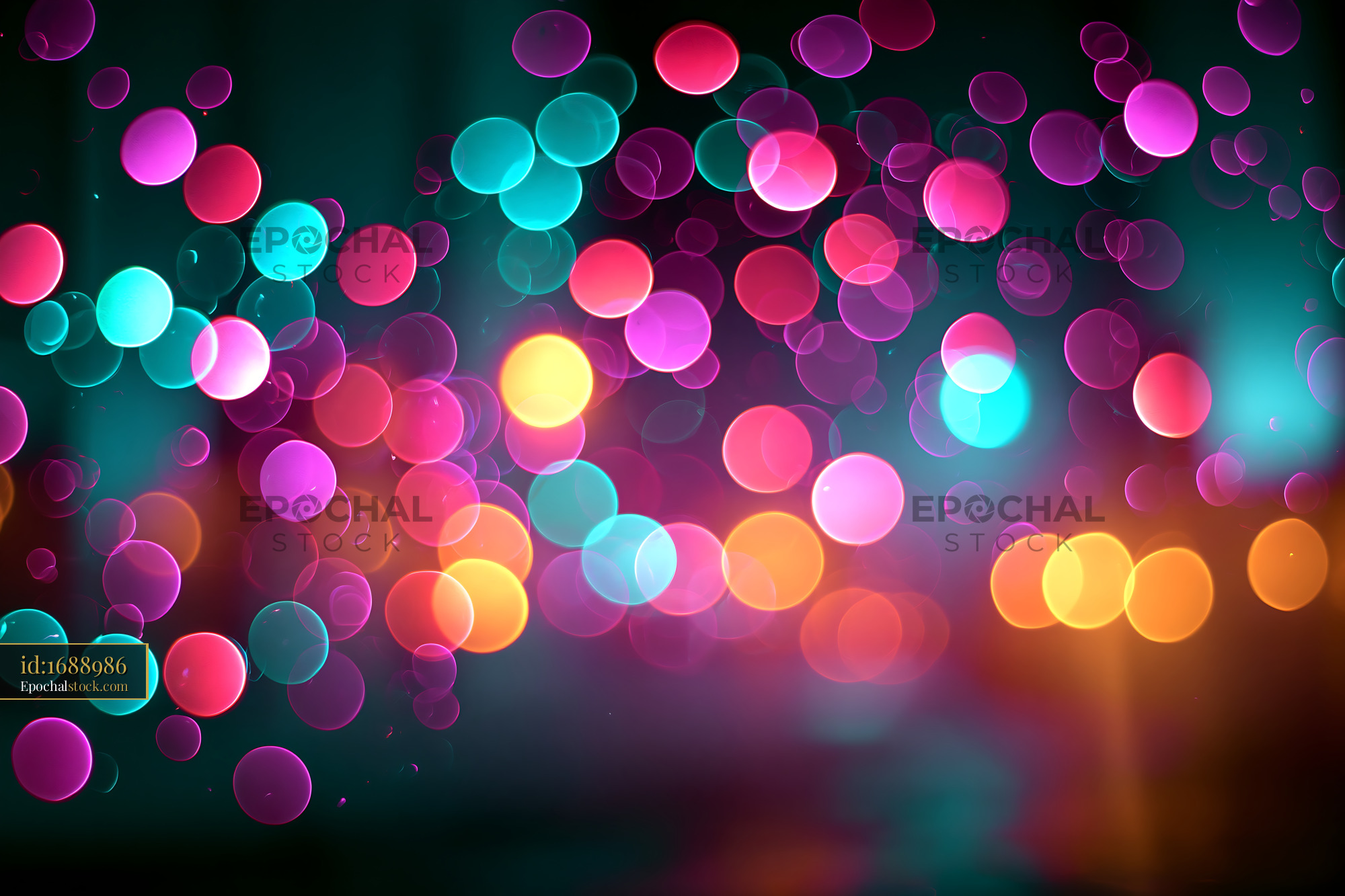 Watermarked full-resolution preview of Colorful bokeh lights create a vibrant atmosphere at night