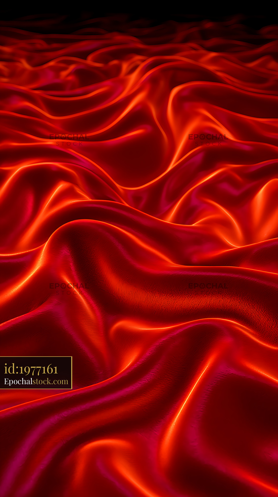 Watermarked full-resolution preview of Glowing red textile waves in an abstract close-up
