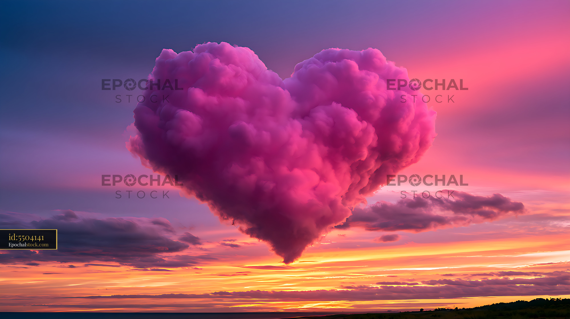 Watermarked full-resolution preview of Vivid pink cloud formation at sunset