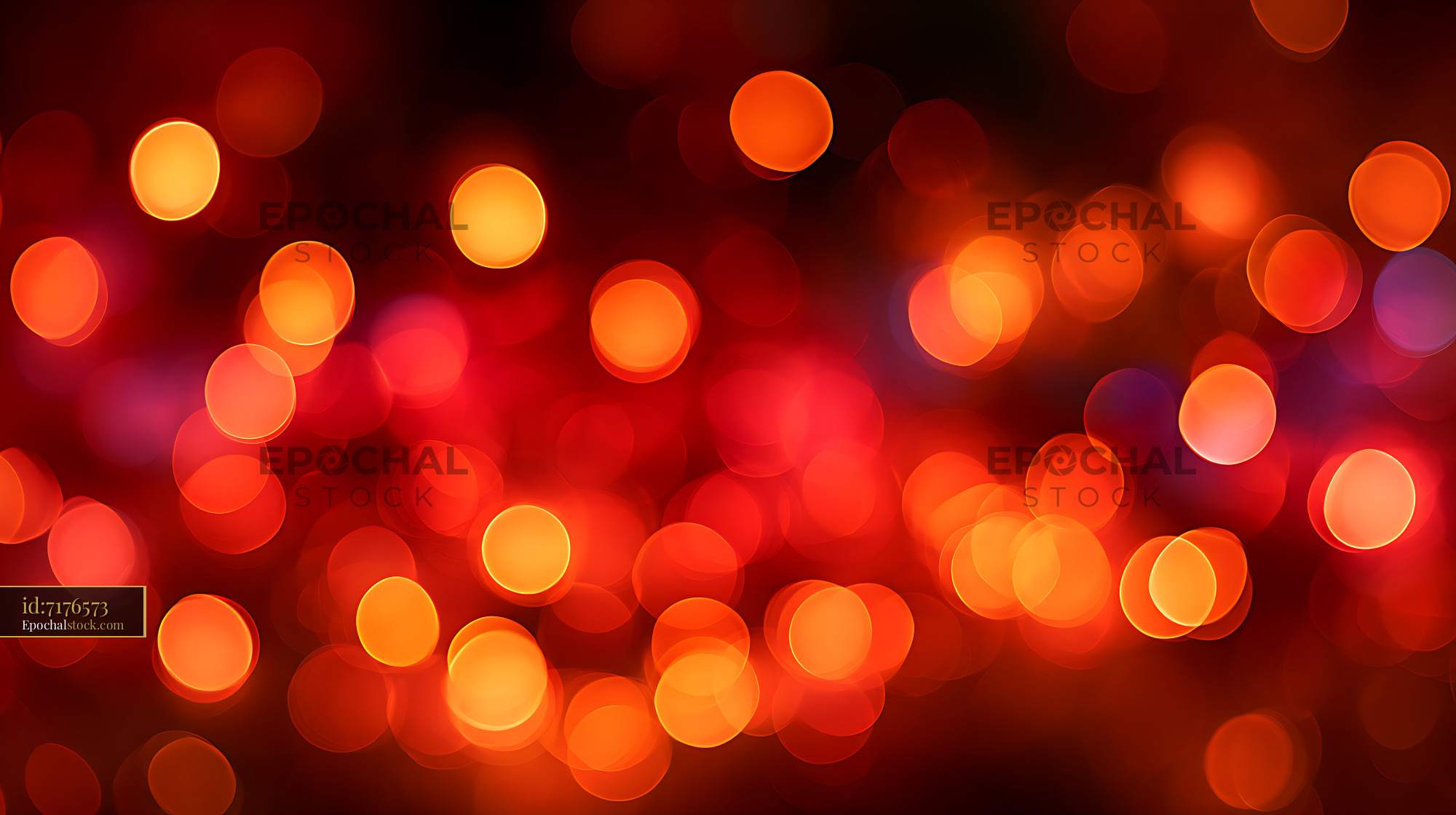Watermarked full-resolution preview of Glowing orange and red bokeh circles