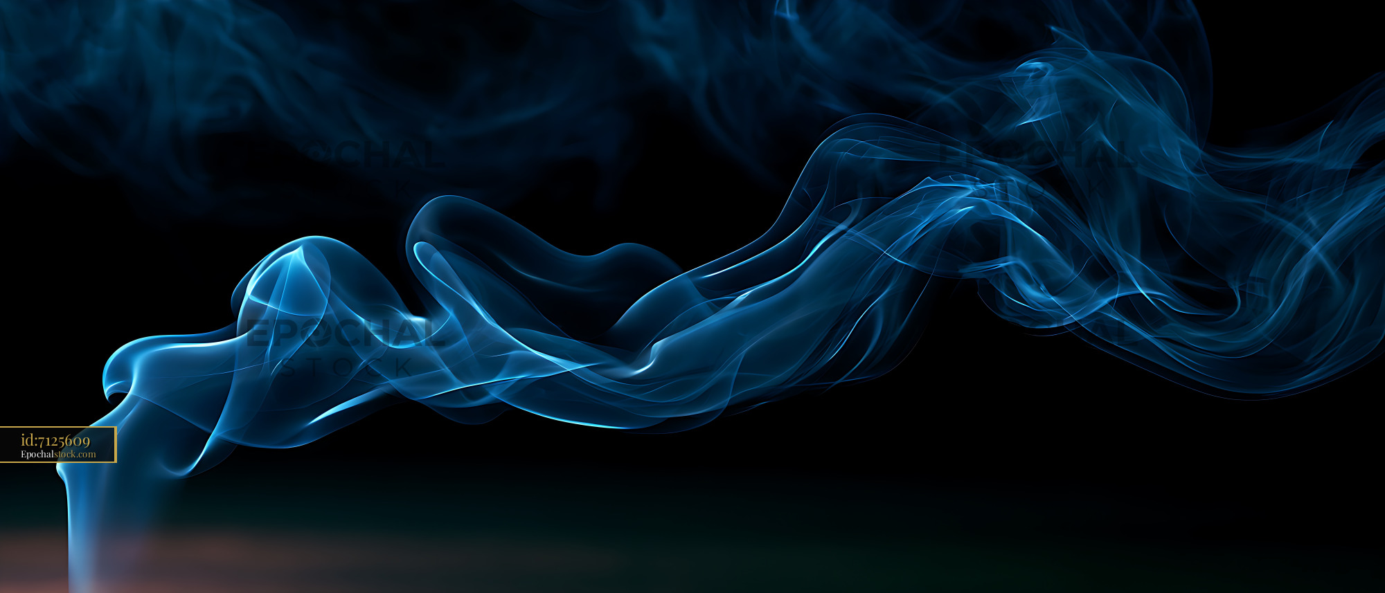 Watermarked full-resolution preview of Translucent blue smoke waves on dark background