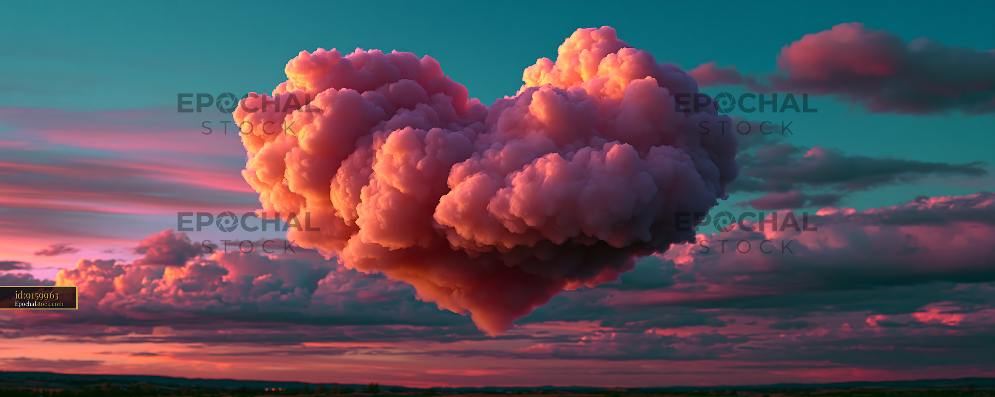 Watermarked full-resolution preview of Pink and purple storm cloud at sunset