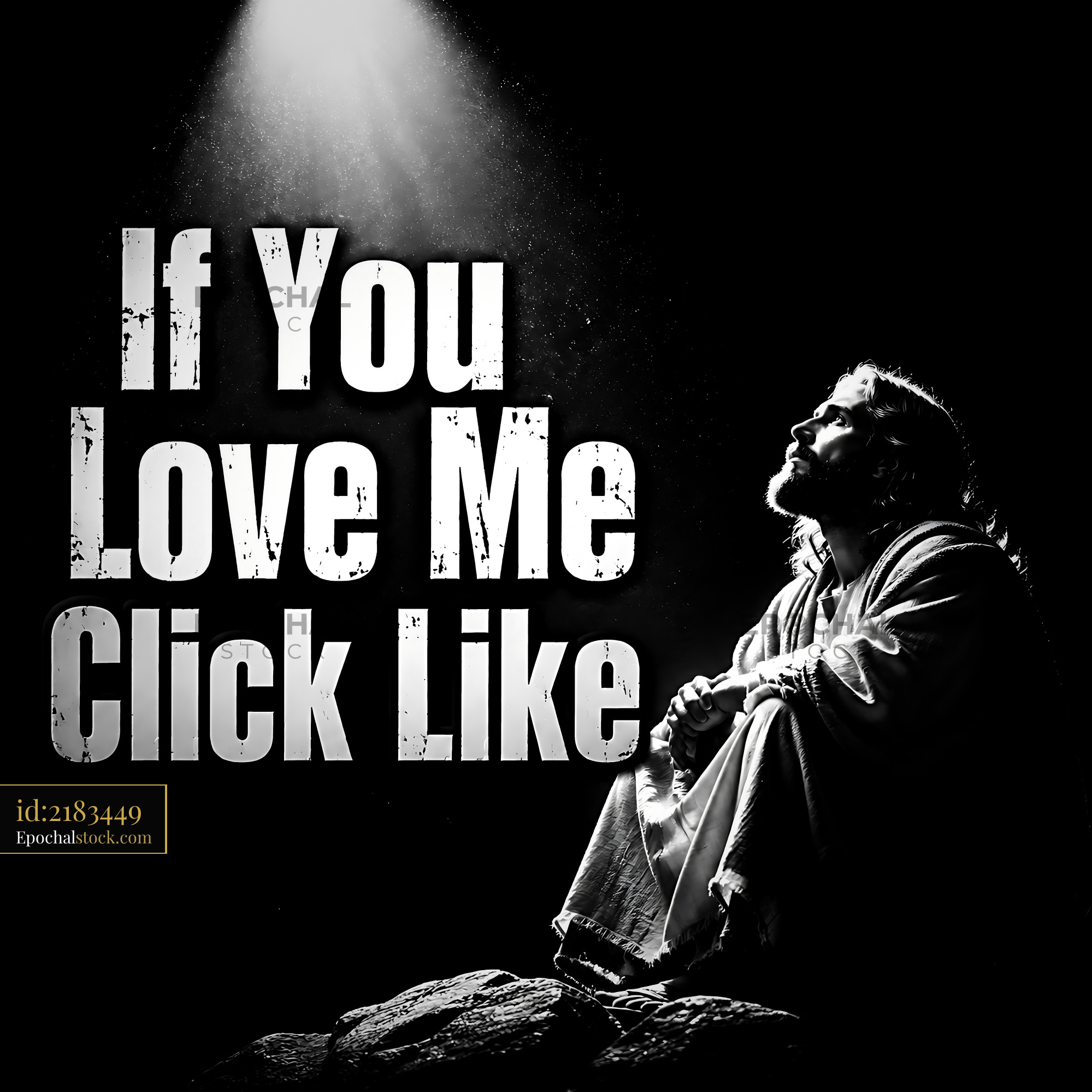 Watermarked full-resolution preview of Expression of devotion in black and white artwork