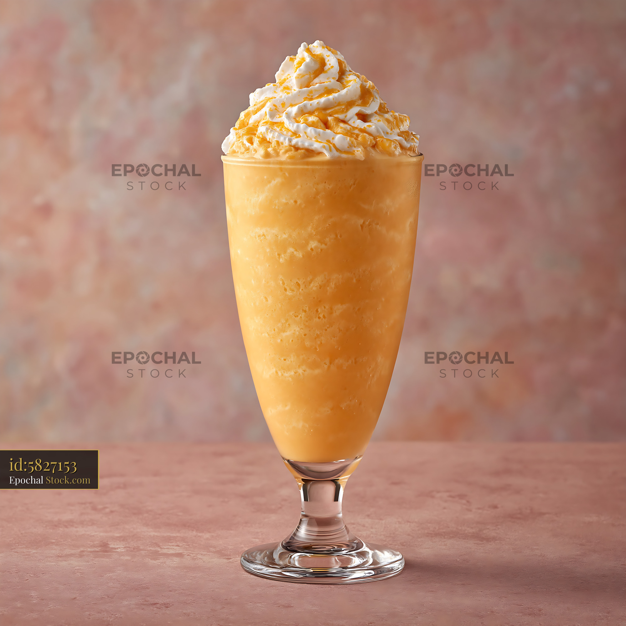 Pawpaw punch milkshake with whipped cream in a tall glass - stock photo