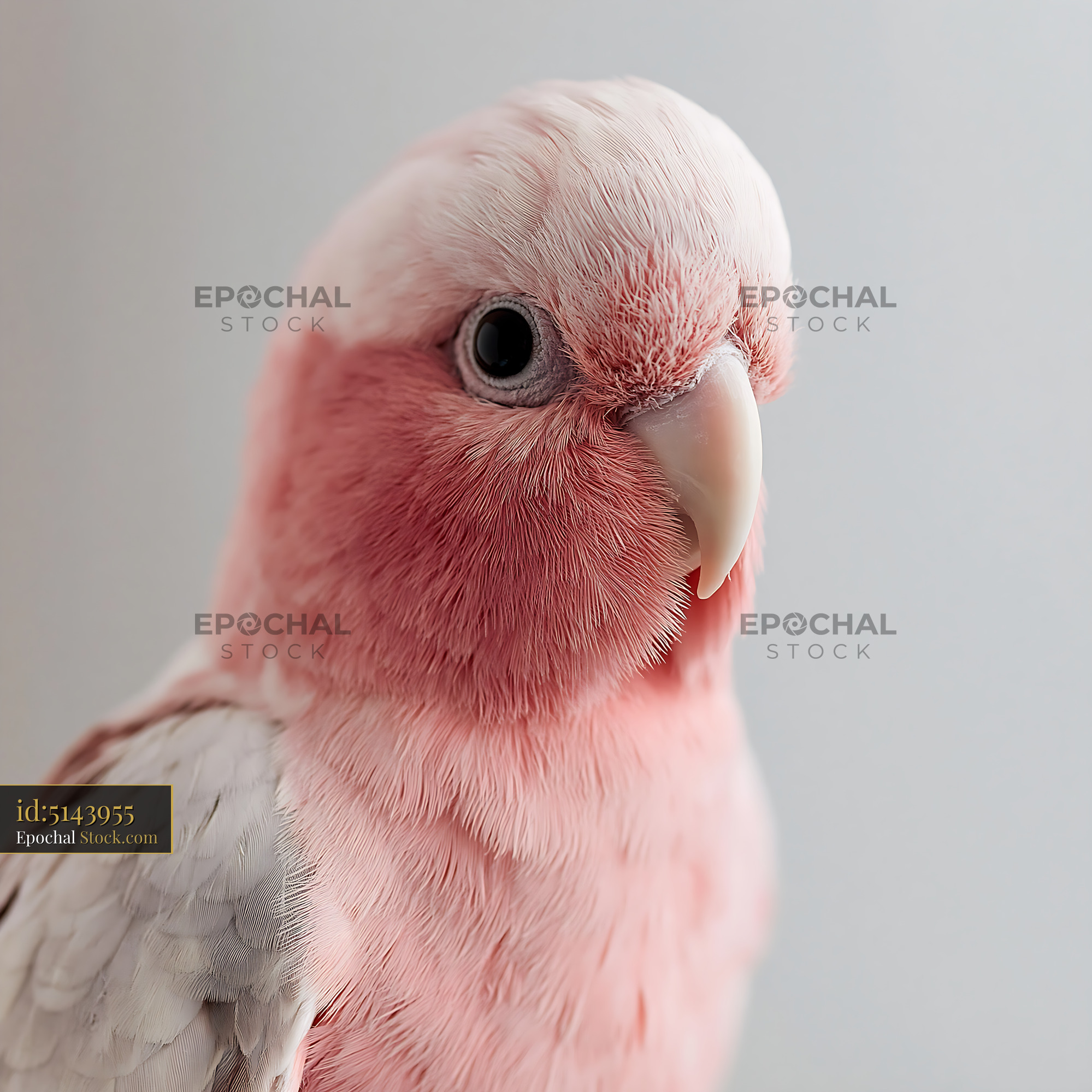 Close-up portrait of a pink galah cockatoo