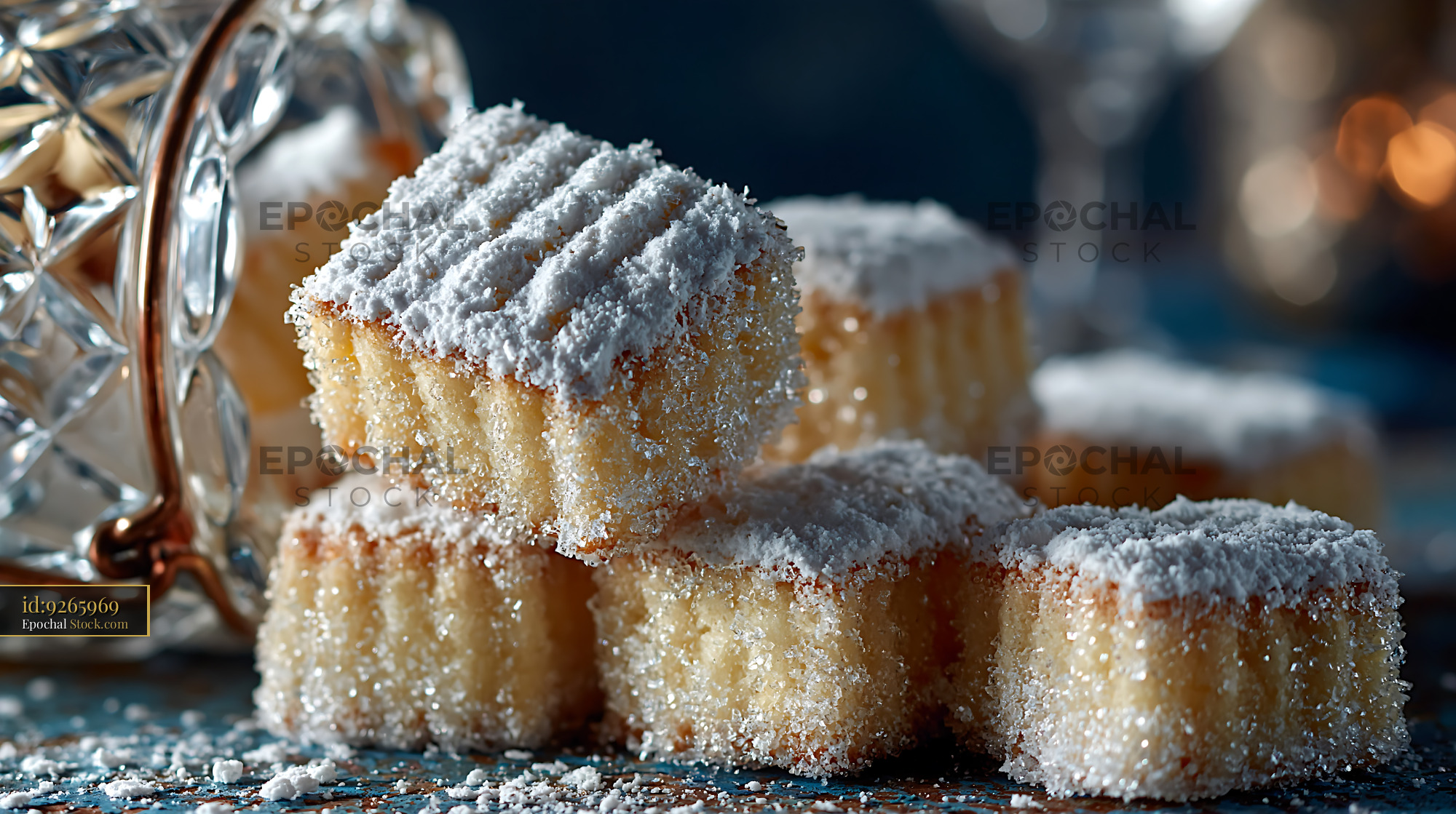 Traditional un kurabiyesi biscuits dusted with powdered sugar - stock photo