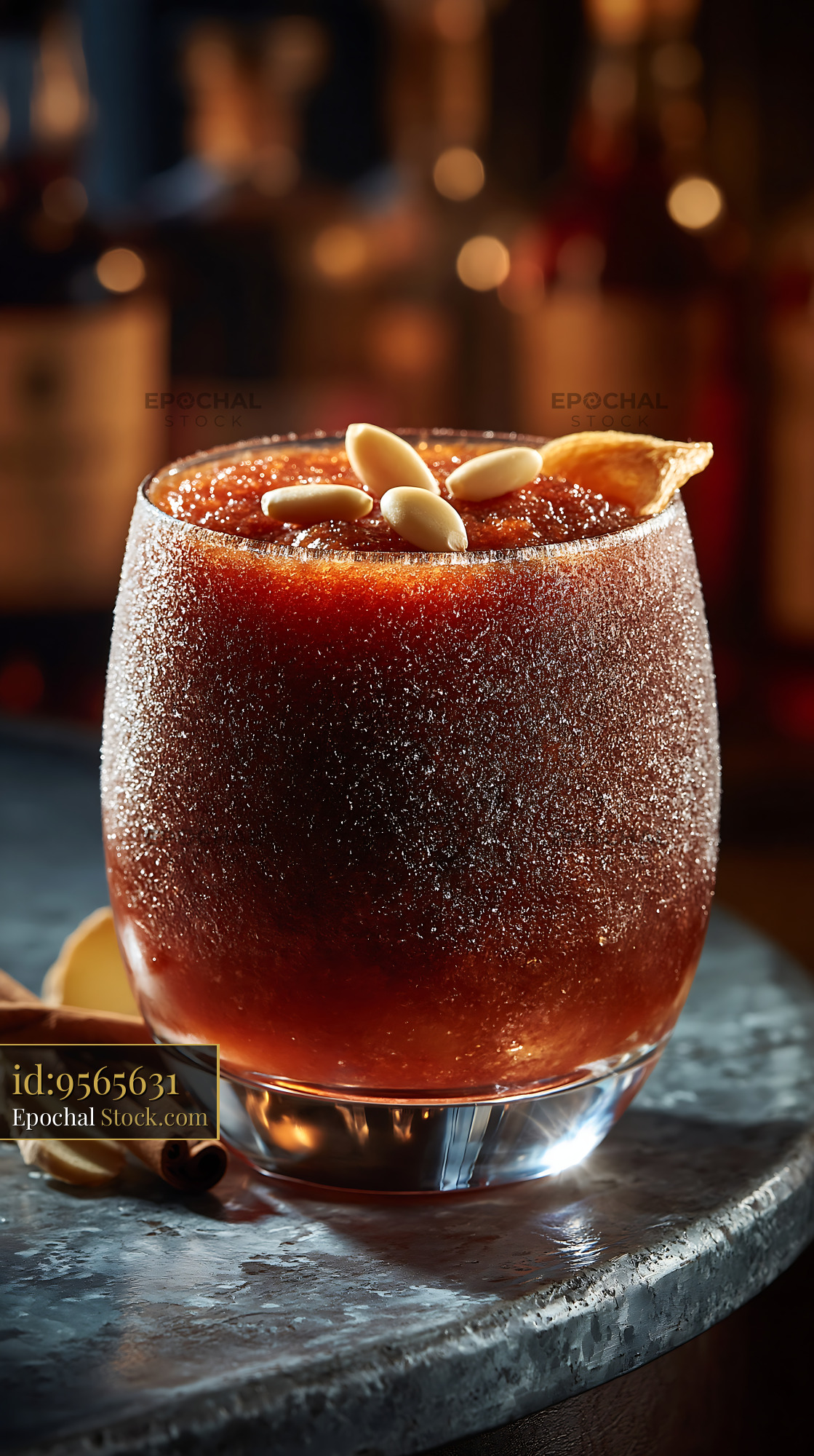 Traditional Korean sujeonggwa smoothie with pine nuts and cinnamon - stock photo