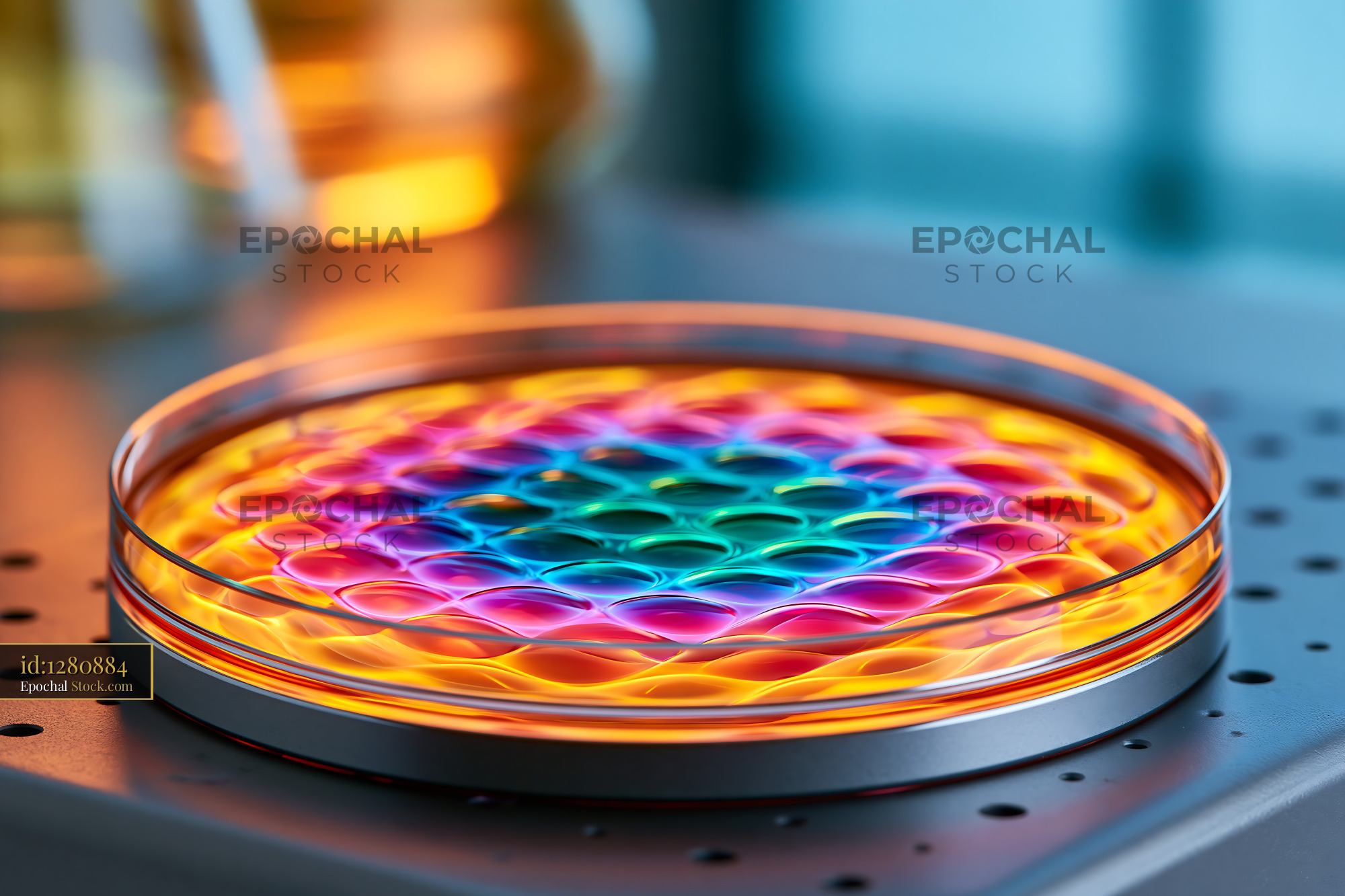 Colorful visualization of DNA polymerase sliding kinetics in a laborat - stock photo