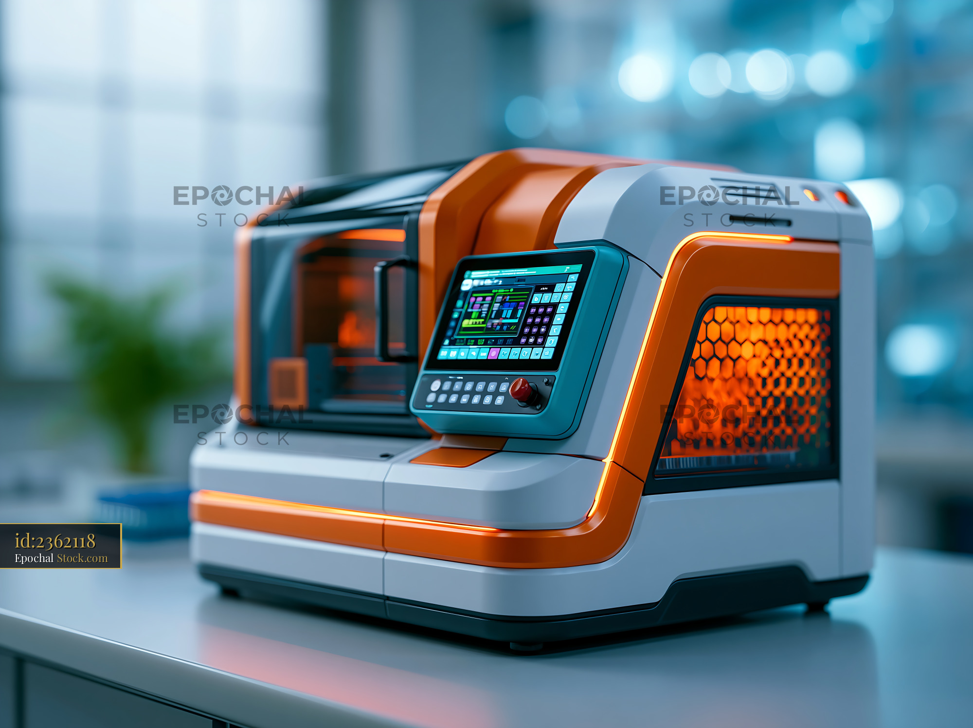 Automated laboratory instrument for lanthanide metal isotope labeling - stock photo