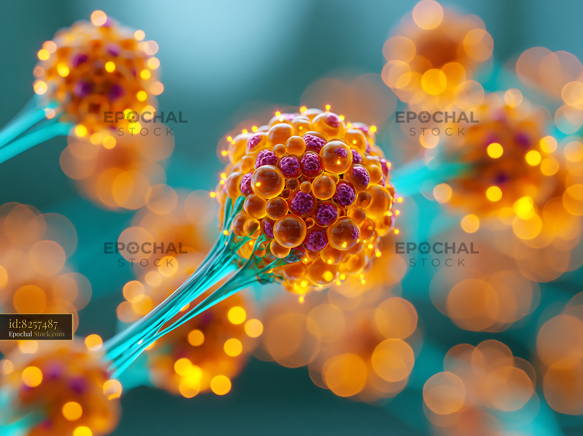 Molecules in size exclusion chromatography light scattering analysis - stock photo