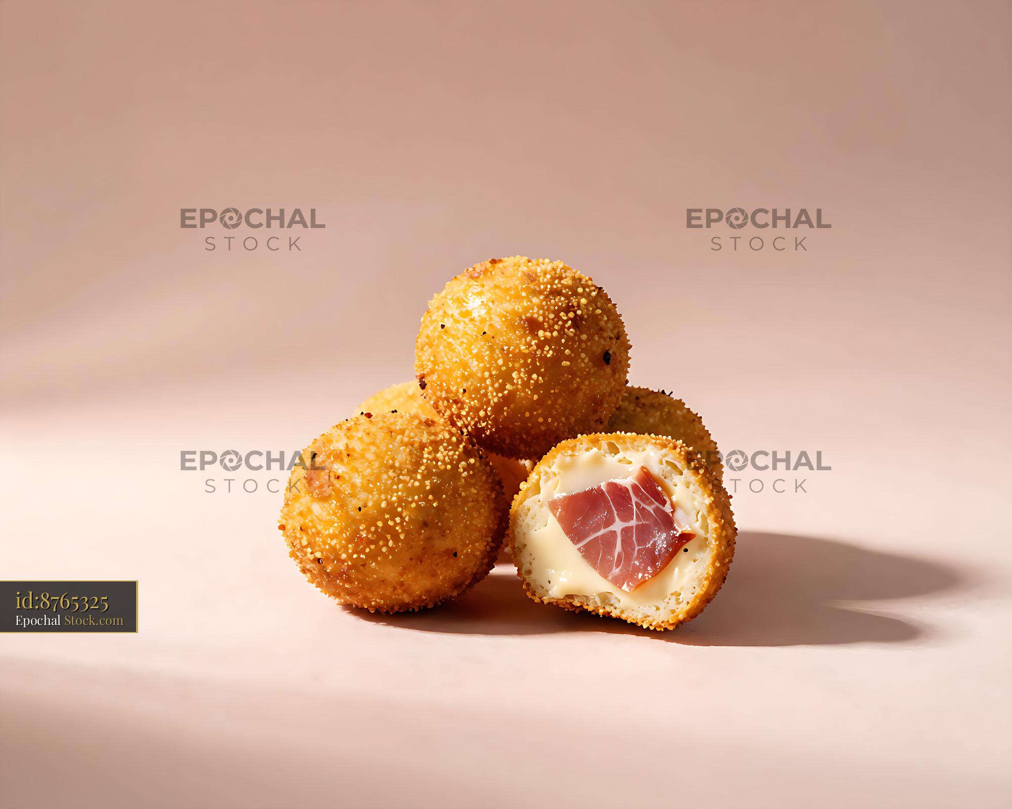 Crispy croquetas de jamon iberico with creamy ham filling - stock photo