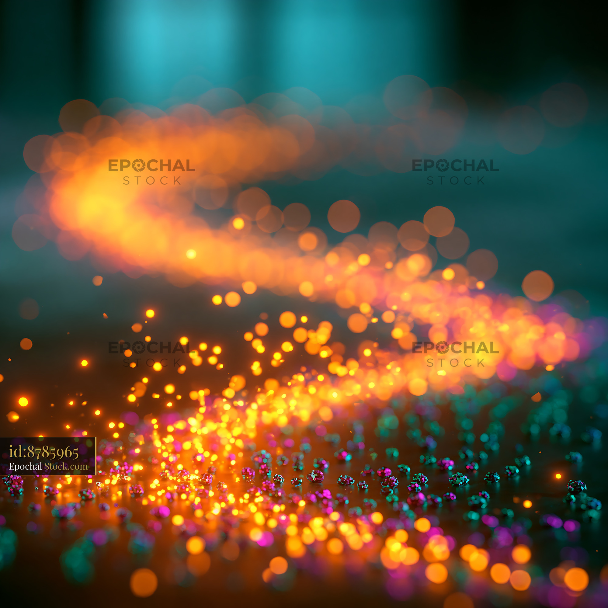 Abstract cathodoluminescence imaging dna labeled nanocrystals trail - stock photo
