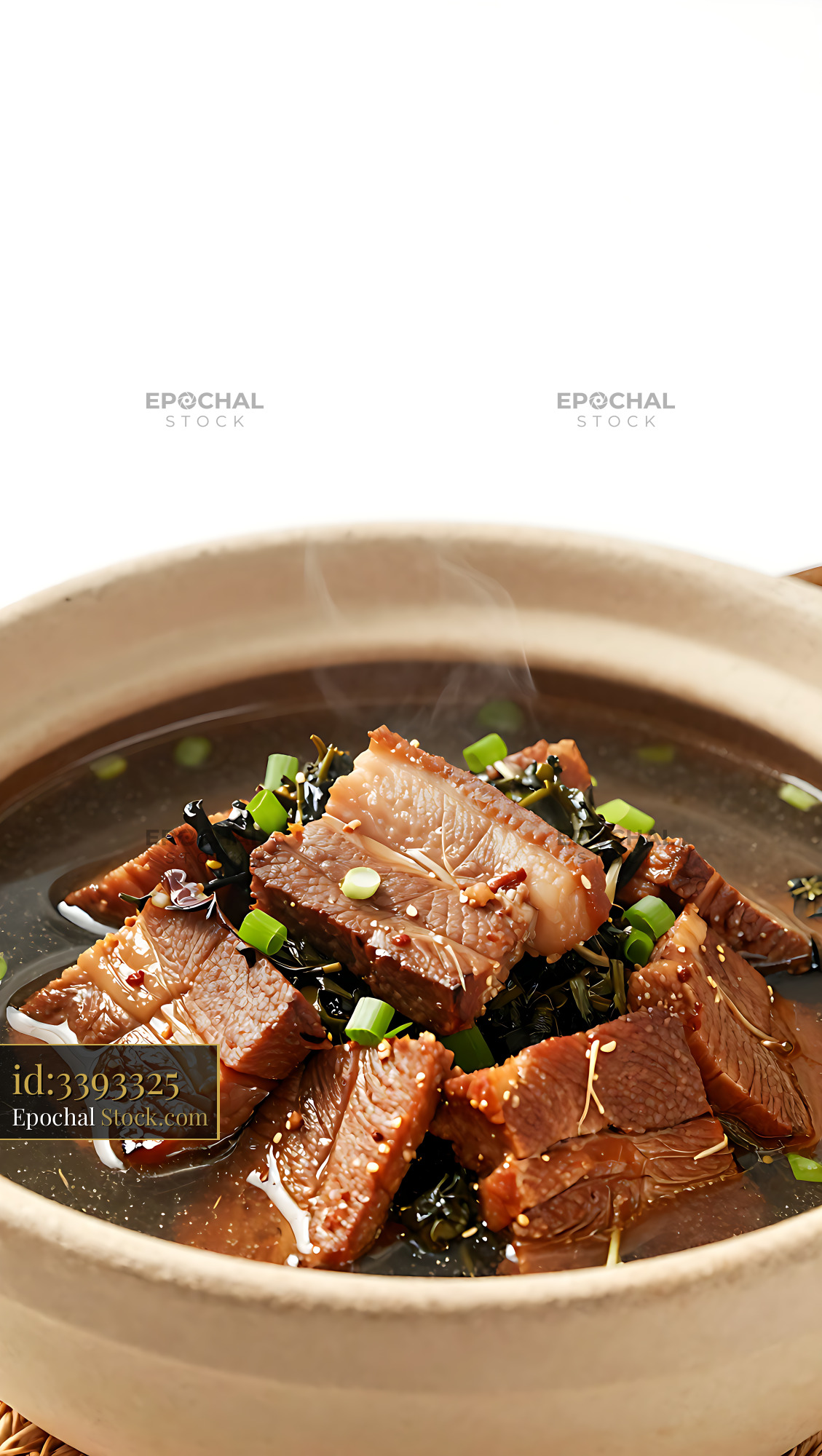 Traditional Fujian xian cao rou braised pork belly in clay pot - stock photo
