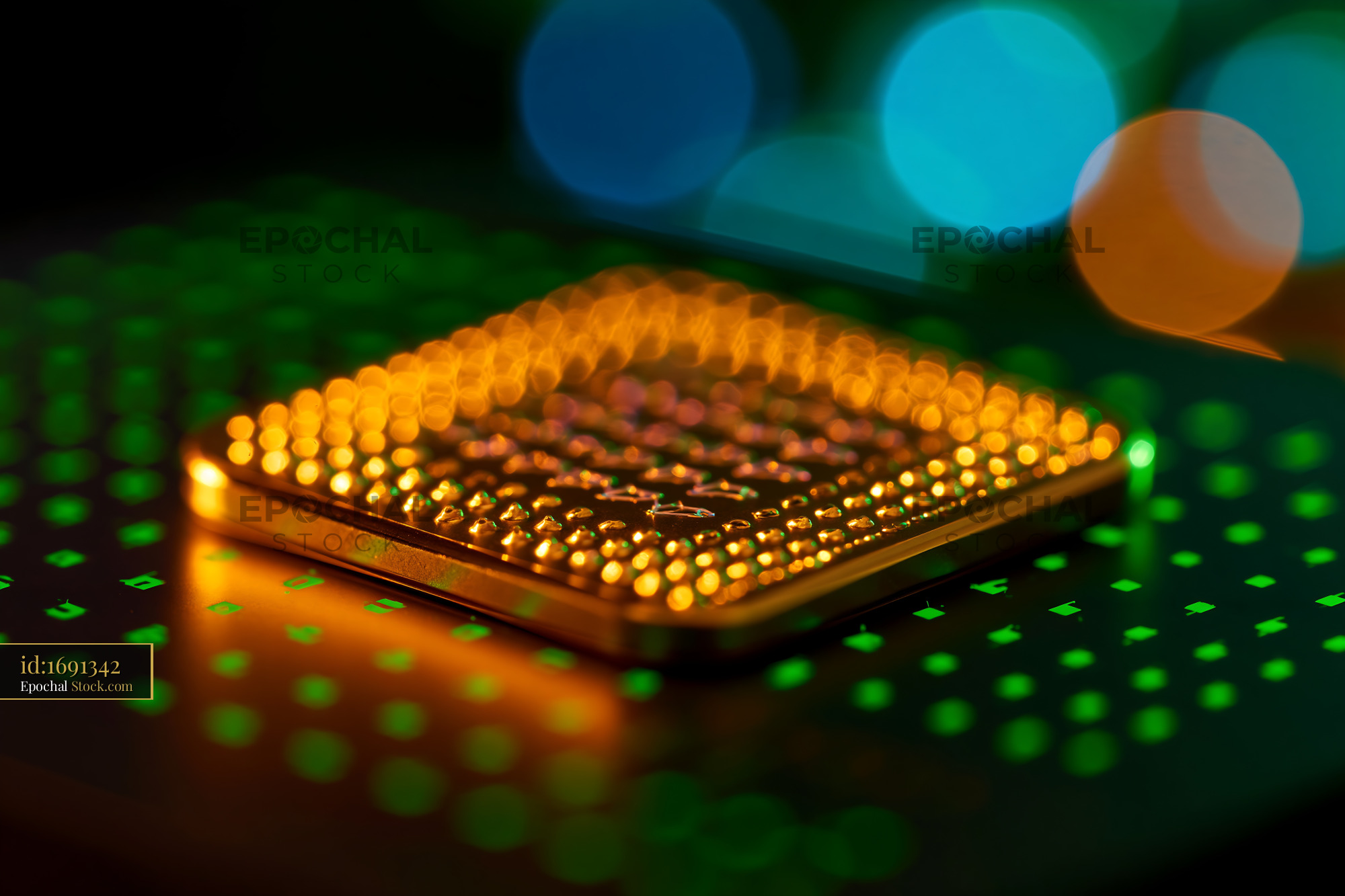 Close up of nanostructure sensor for tip enhanced raman mapping - stock photo