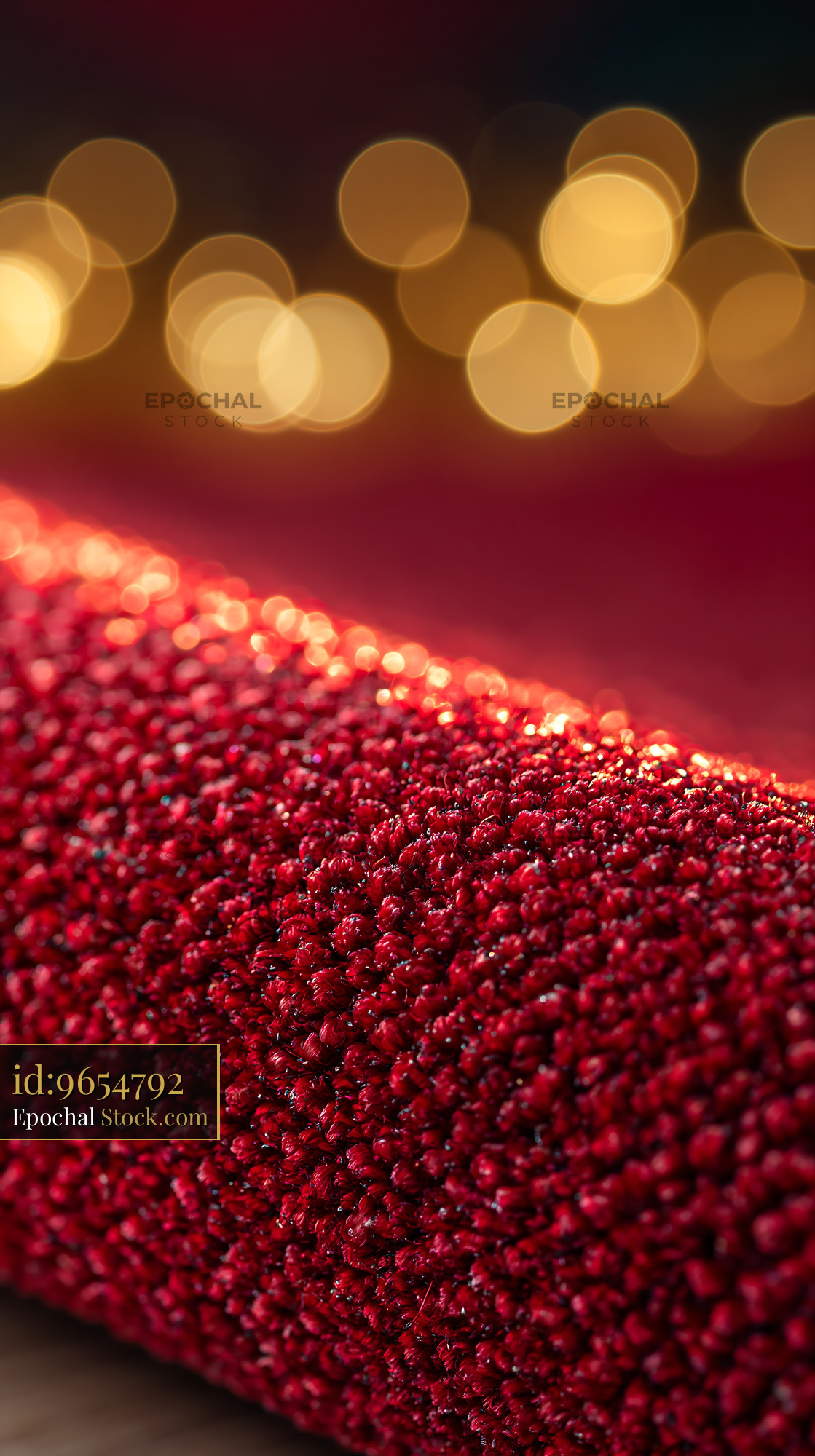 Red carpet texture with sparkling floor lights at a gala event - stock photo