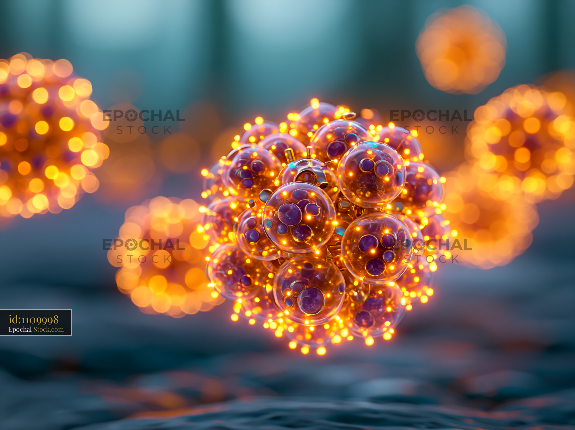 Visualization of CyTOF lanthanide channel signal intensity in cells - stock photo