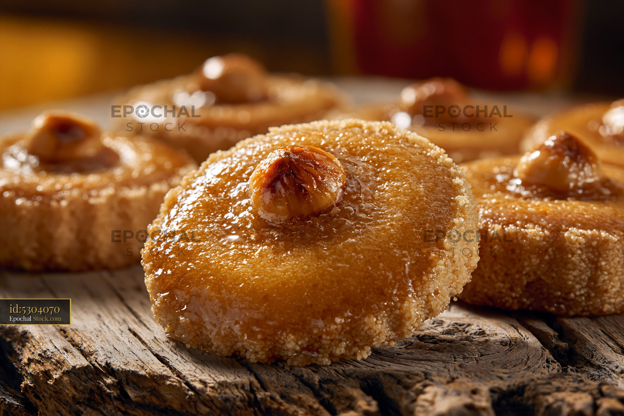 Golden Turkish sekerpare hazelnut biscuits soaked in sweet syrup - stock photo