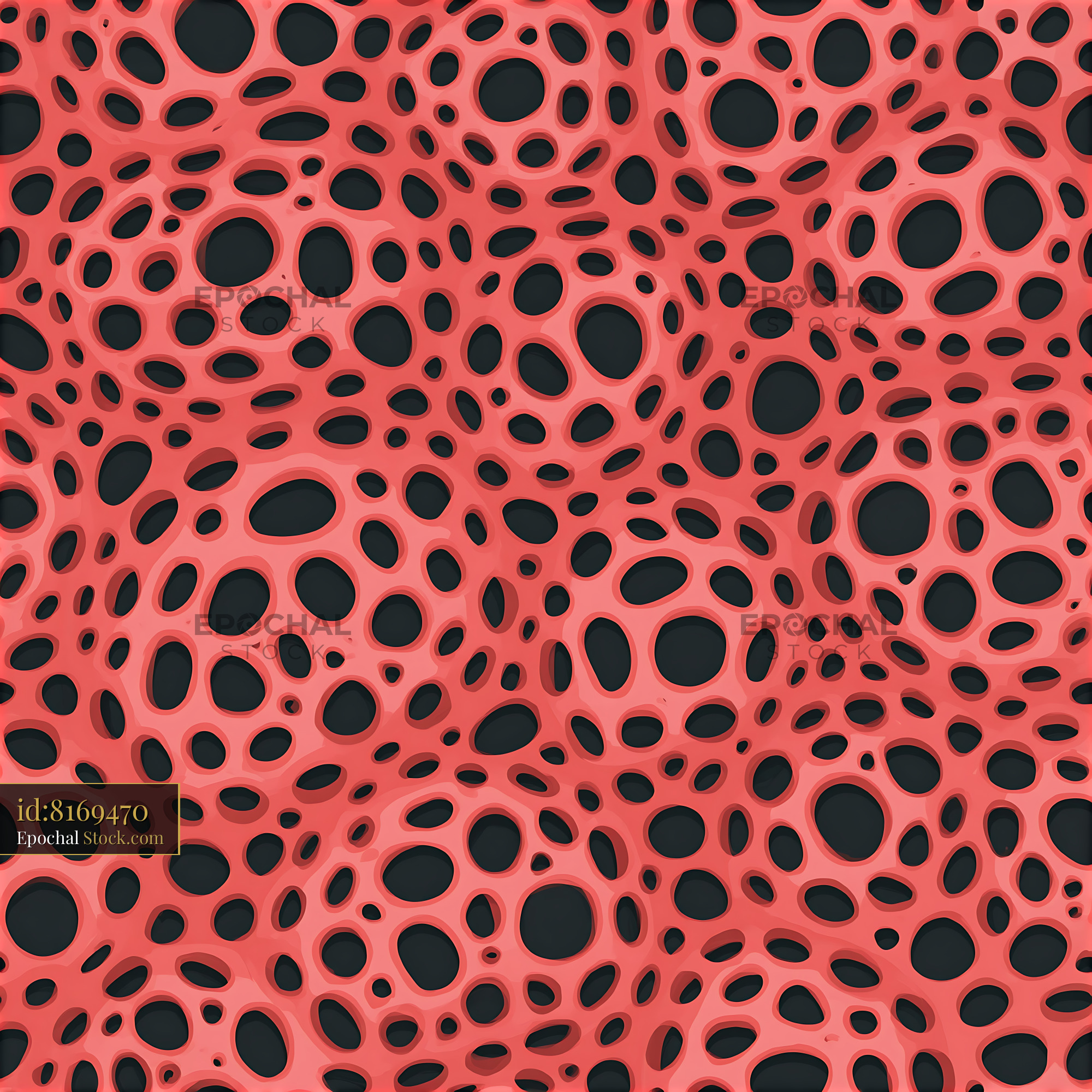 3D Coral Pink Porous Organic Cell Pattern - stock photo