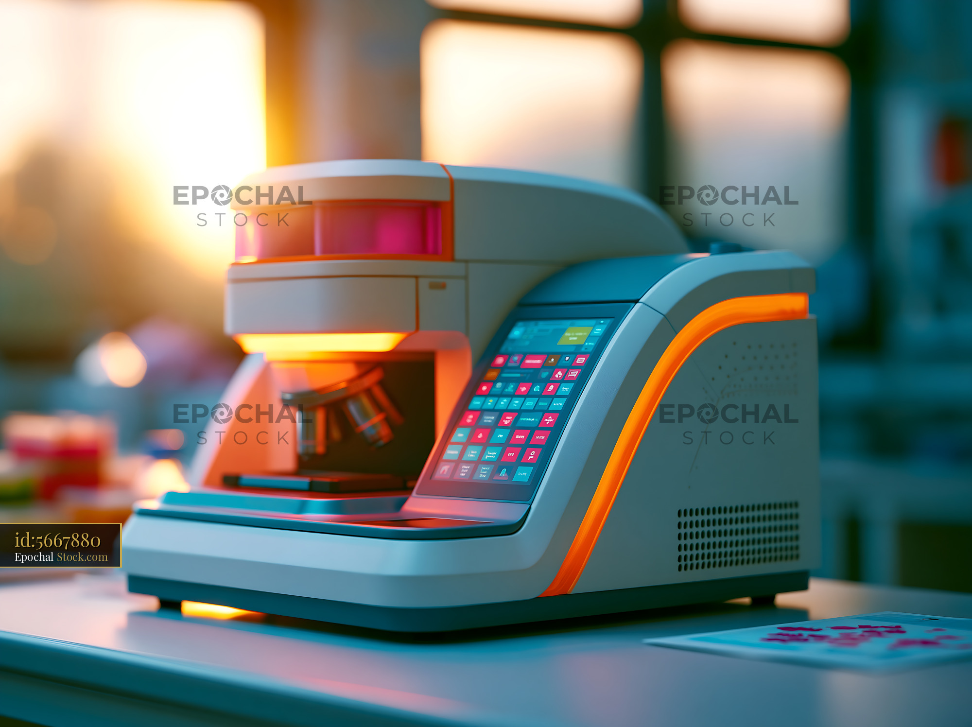 Advanced laboratory analyzer for lanthanide metal isotope antibody lab - stock photo