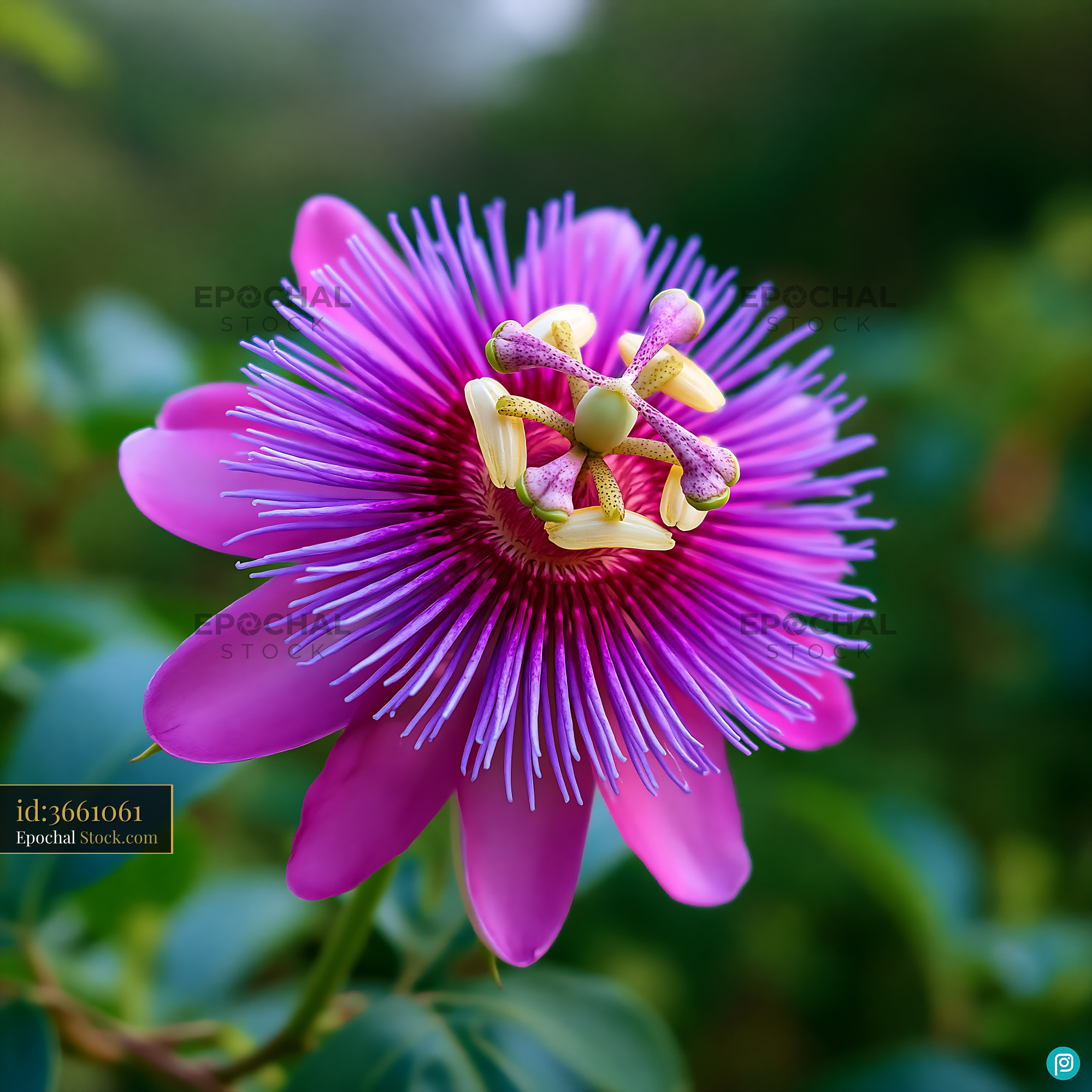 Vibrant purple torch ginger flower blooming in a tropical garden - stock photo