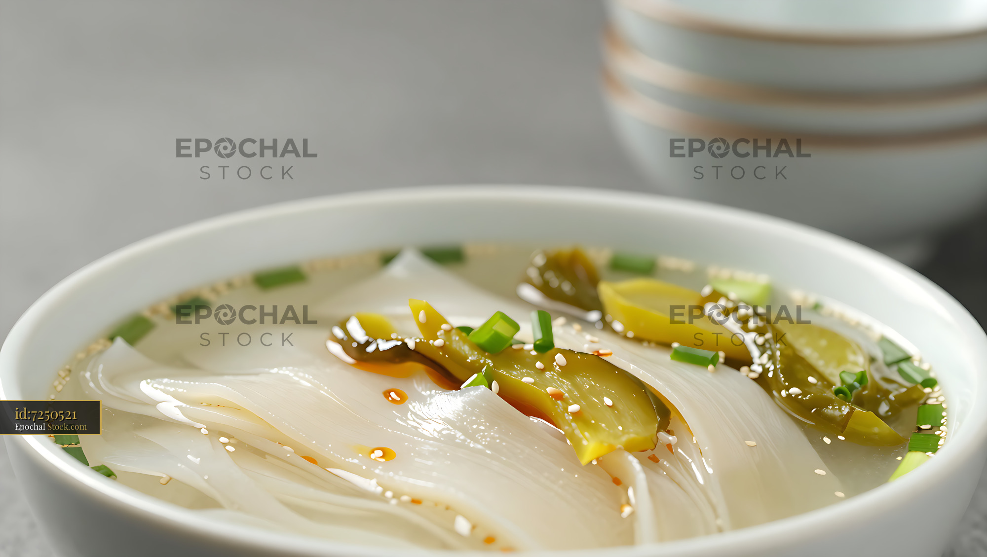 Da Li Er Si traditional Yunnan rice noodle soup with pickles - stock photo