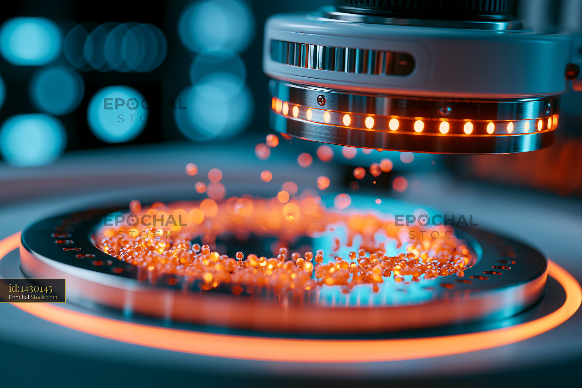 Close up of copper his tag chelate spa beads in laboratory equipment - stock photo