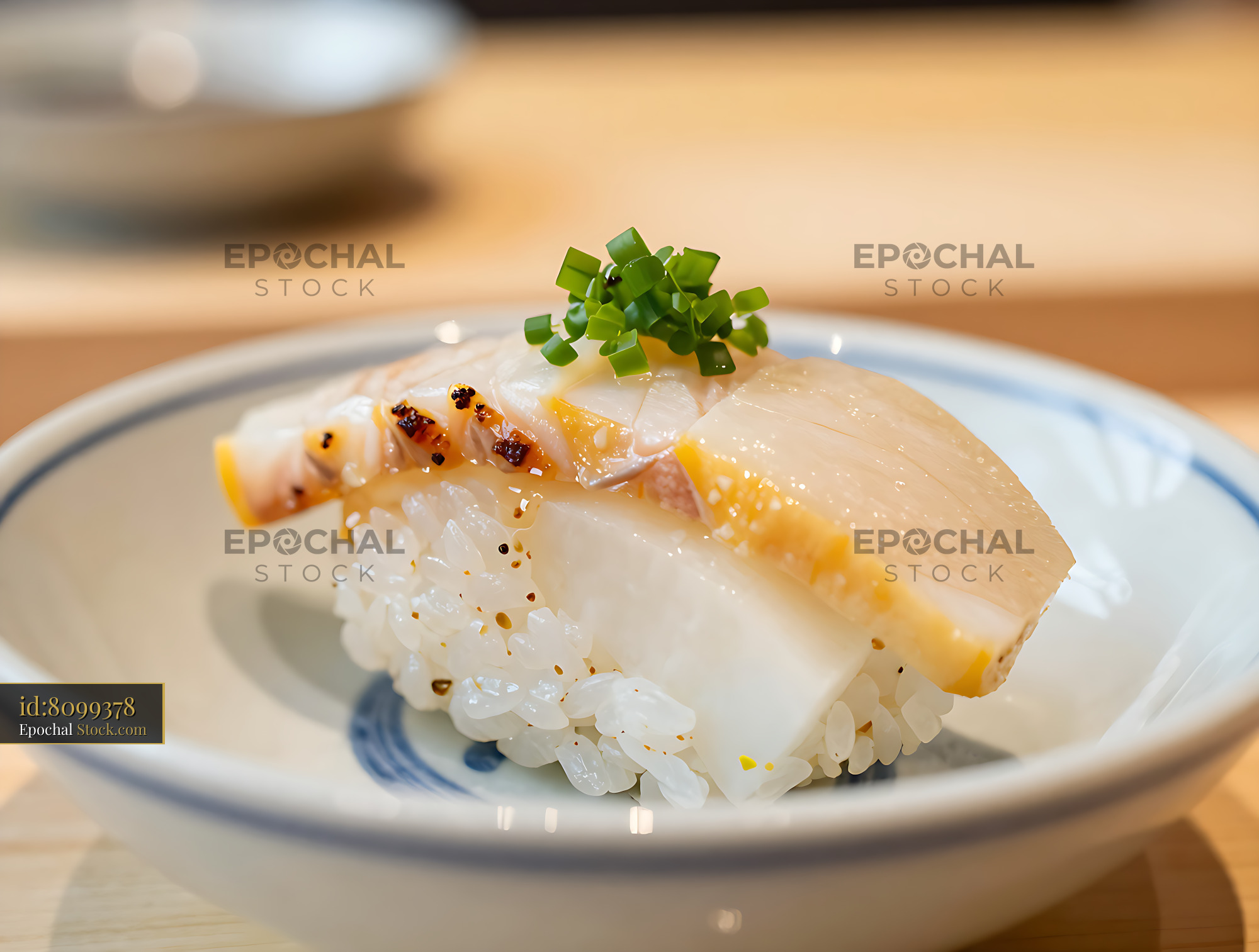 Traditional Japanese kaburazushi served in a ceramic bowl - stock photo