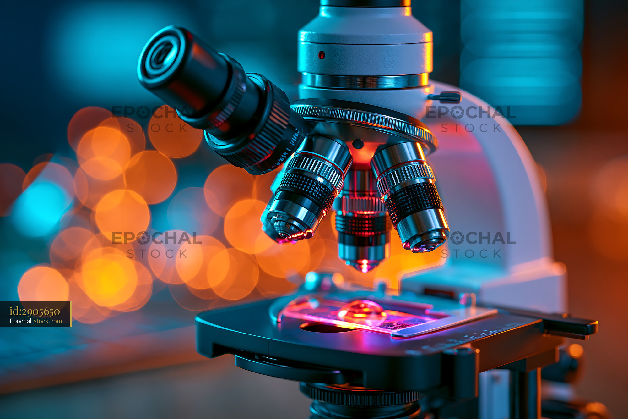 Modern laboratory microscope for structured illumination microscopy - stock photo