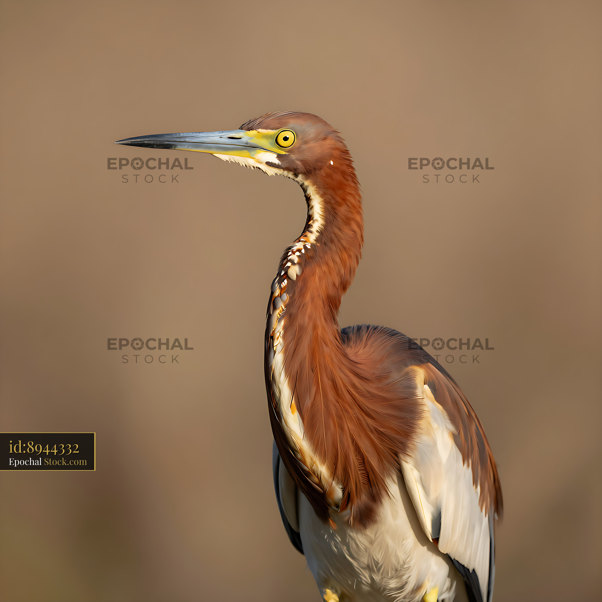 Tricolored heron with vibrant plumage in a natural setting - stock photo
