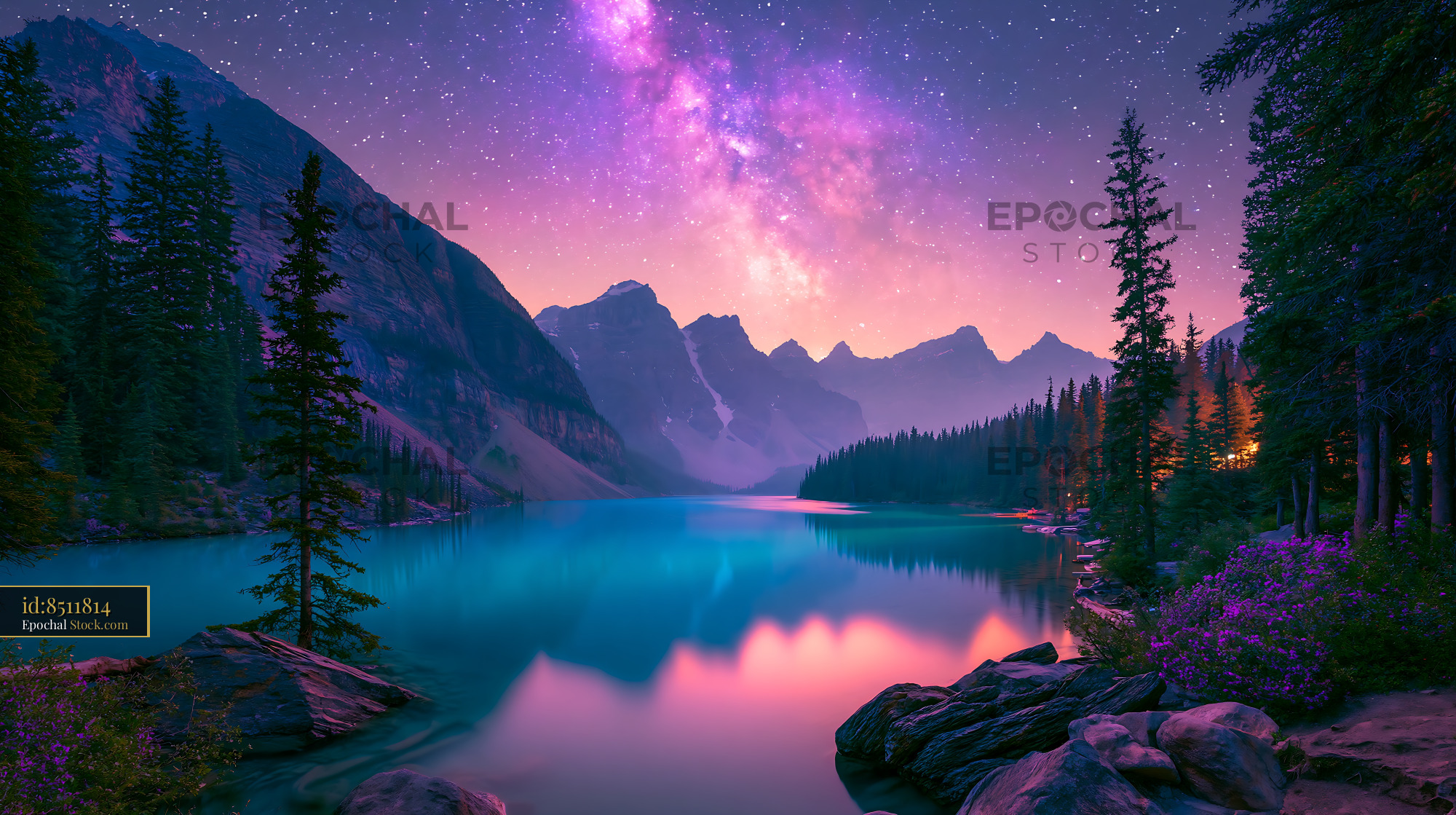 Vestrahorn mountain range under a vibrant milky way night sky - stock photo