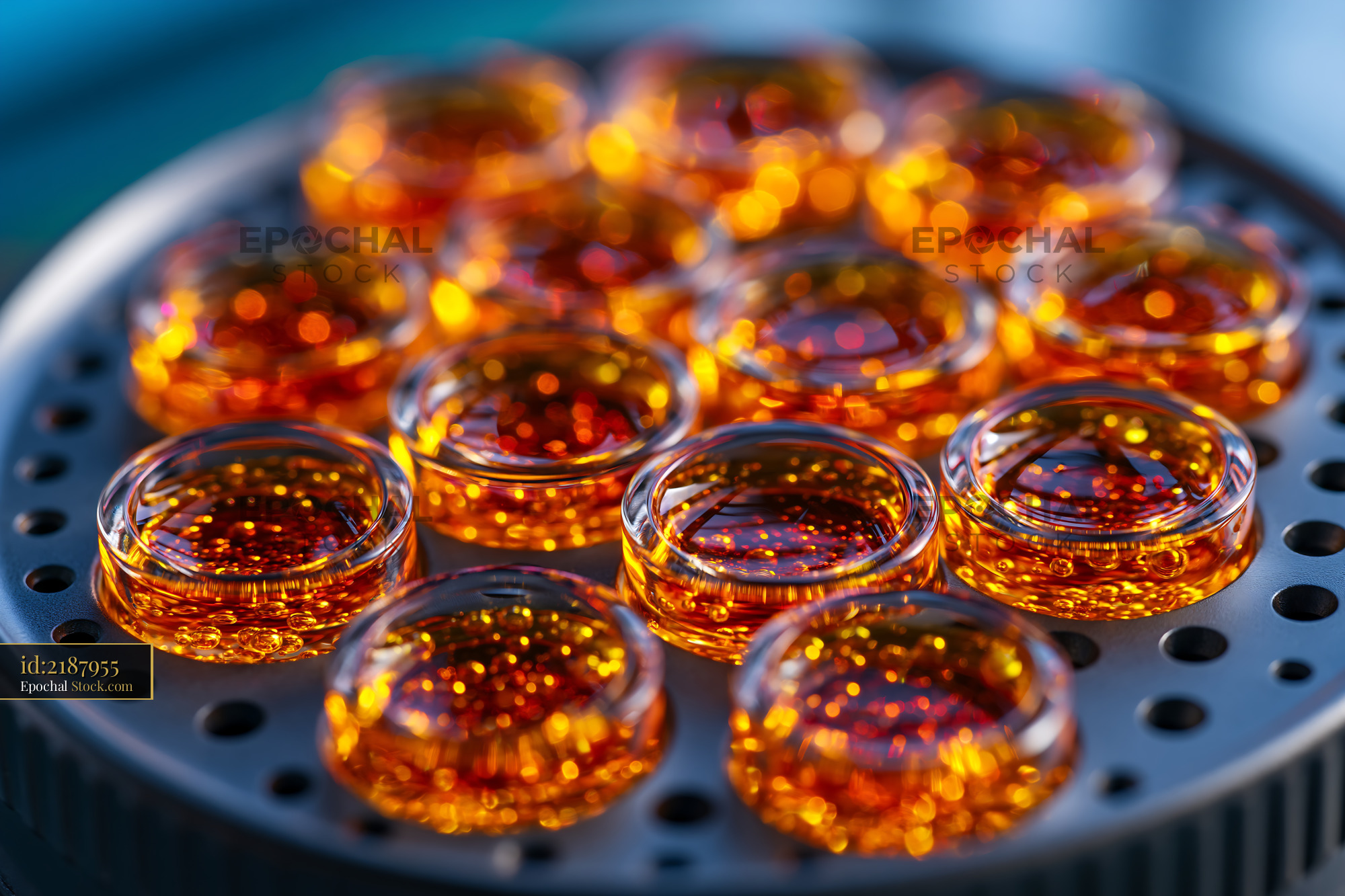 Liquid samples for inductively coupled plasma mass cytometry analysis - stock photo