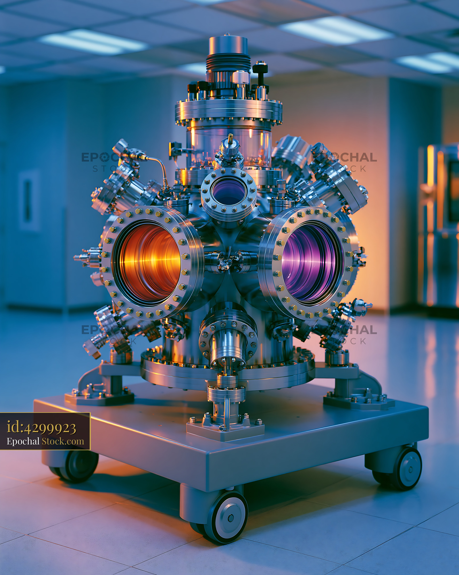 Scientific vacuum chamber for near edge x-ray absorption fine structur - stock photo