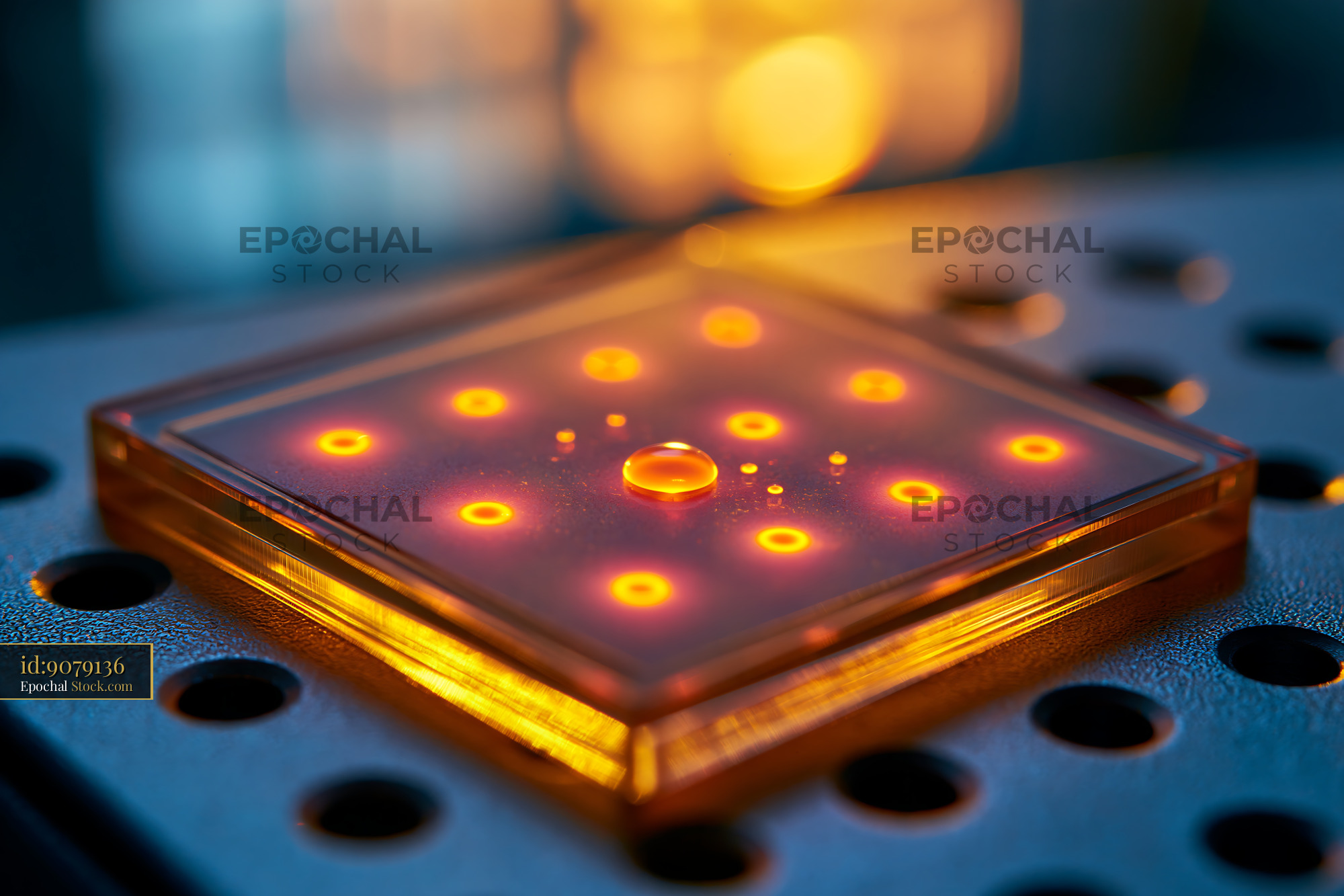 Microplate showing temperature dependent protein precipitation in a la - stock photo