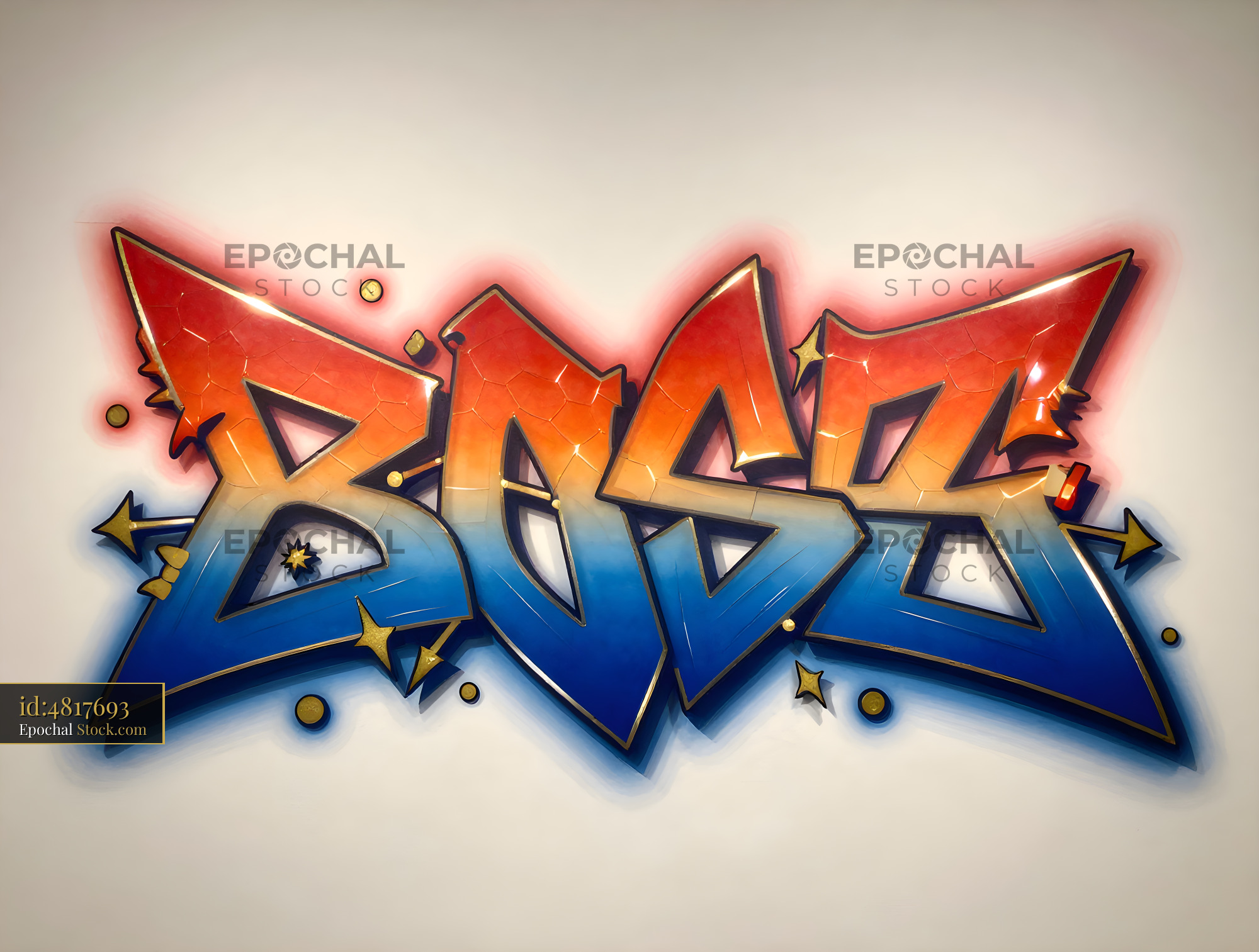 Graffiti art on wall showing the word Boze Premium Stock Image - stock photo