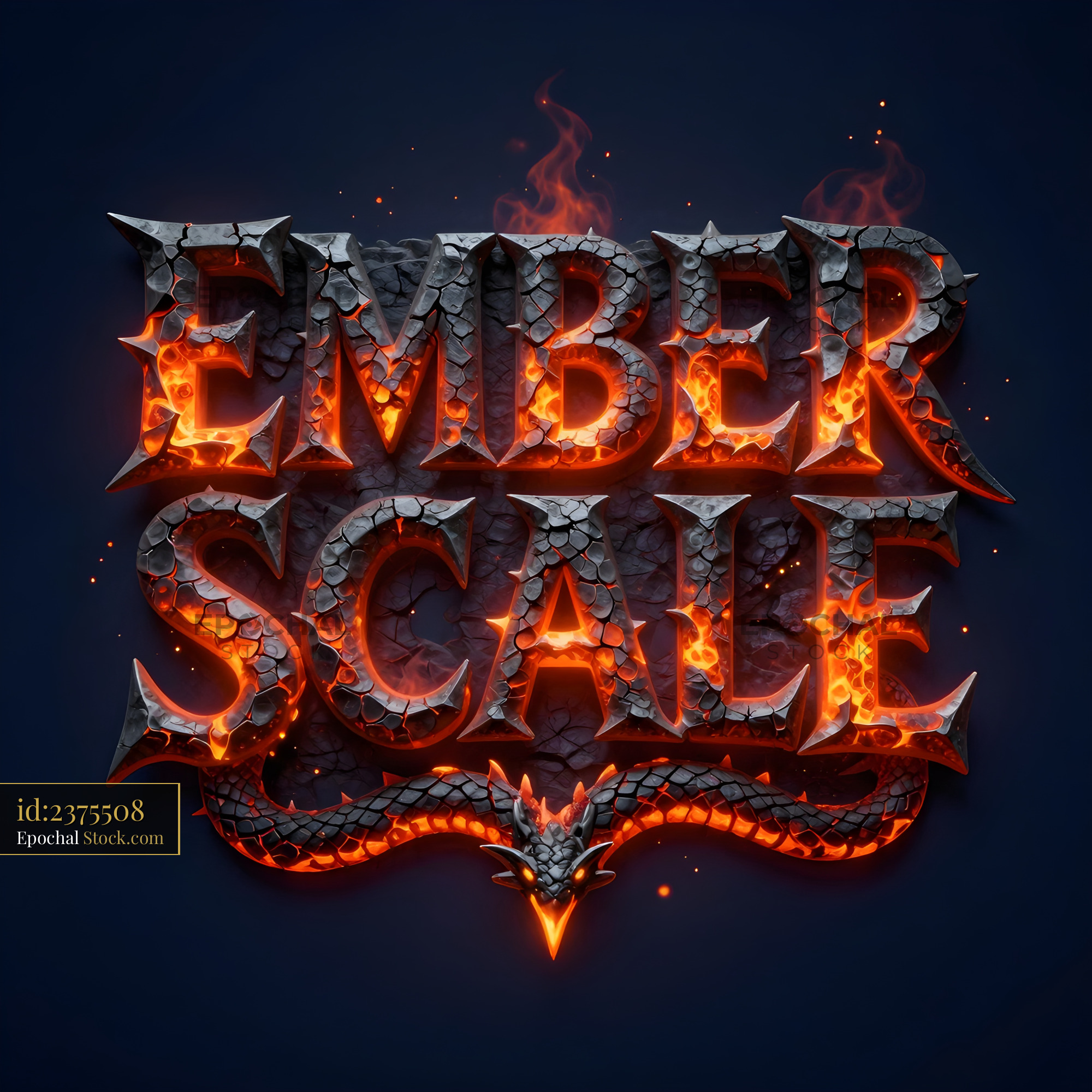 Creative design of Ember Scale with dragon and flames Premium Stock Photo - stock photo