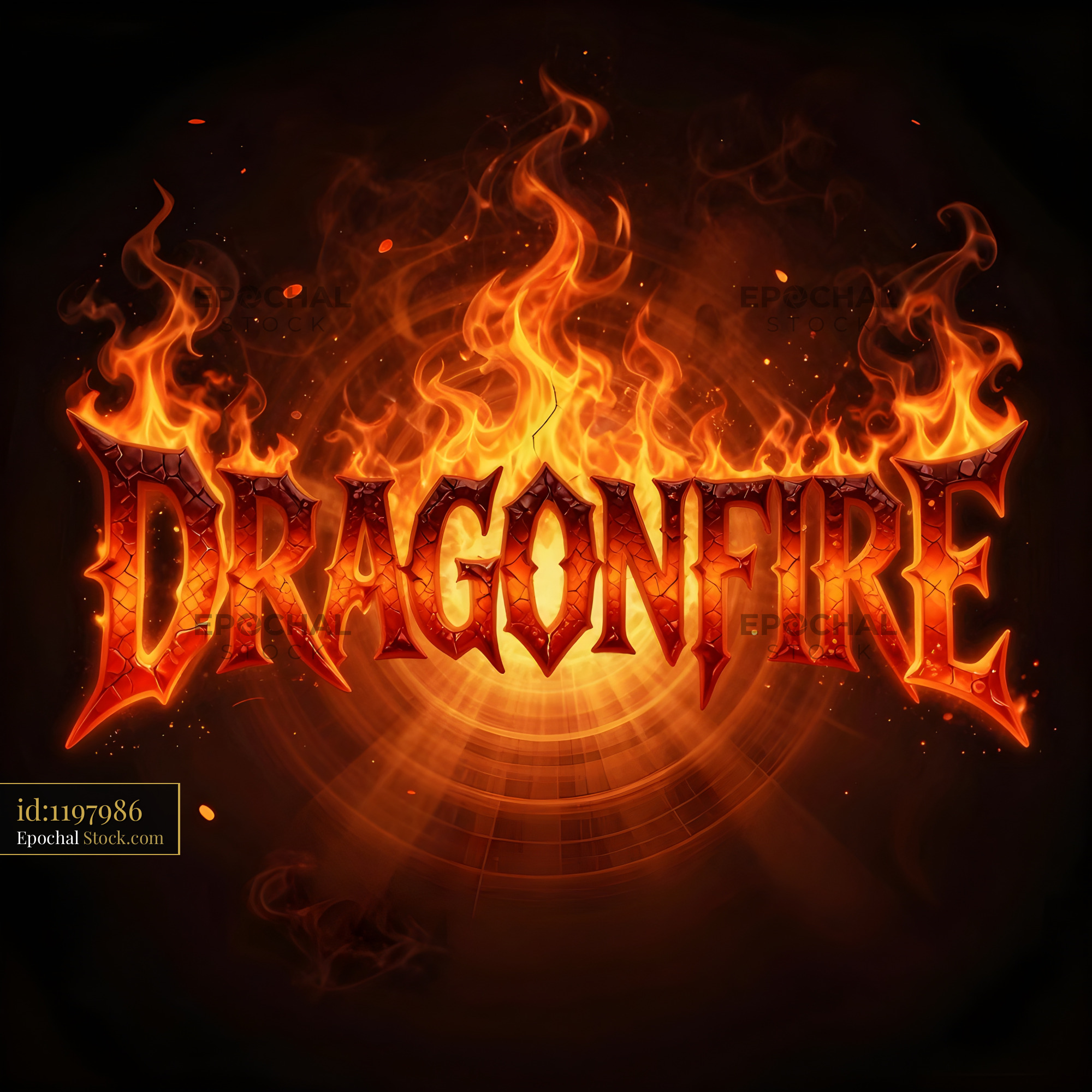 Fire logo design for Dragonfire game or brand Premium Stock Image - stock photo