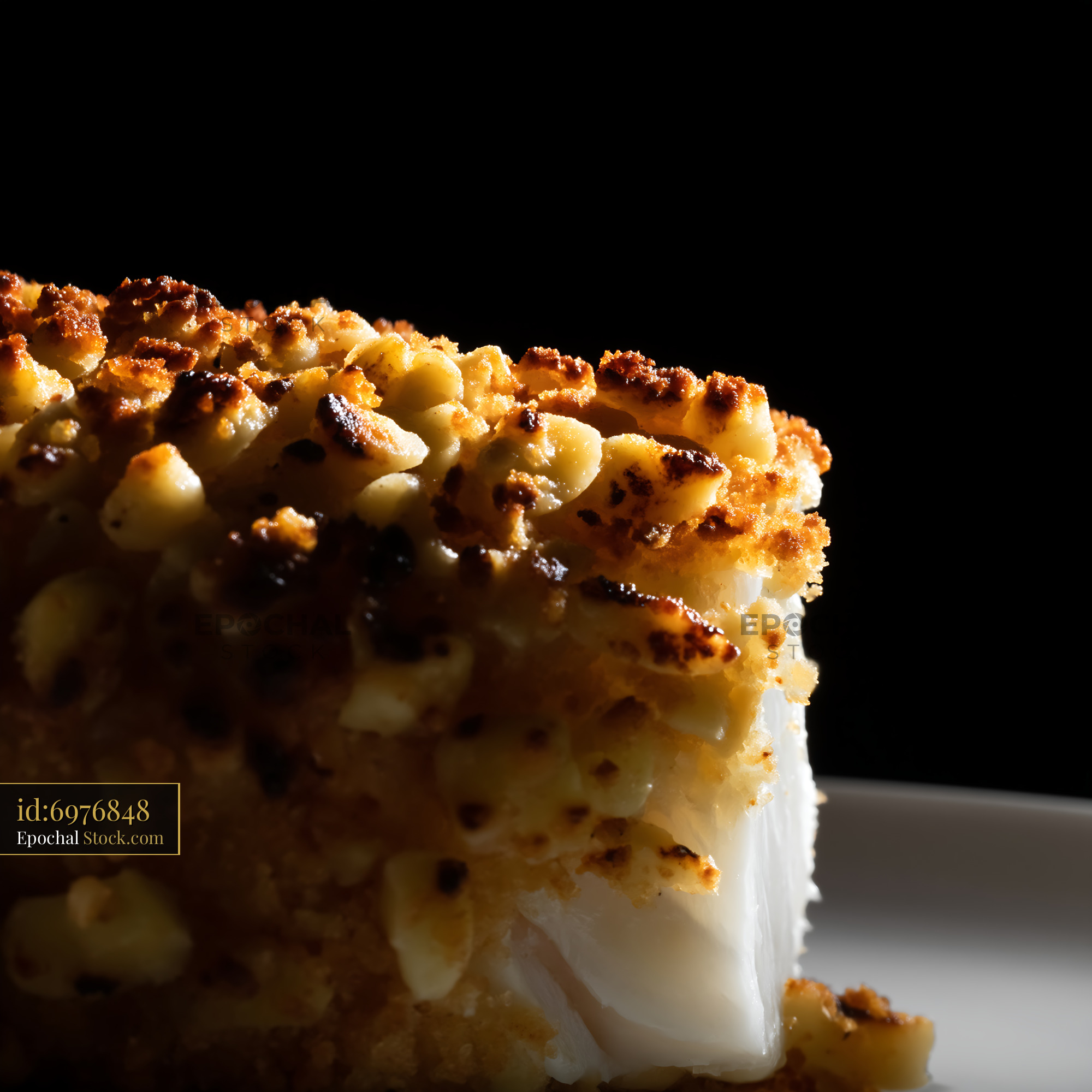 Golden Baked Mac and Cheese with Crispy Top - stock photo