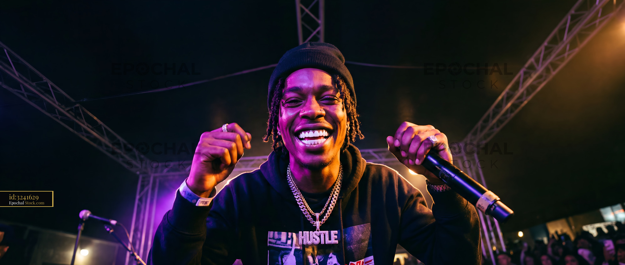 Music artist performs on stage during live concert event Premium Stock Image - stock photo