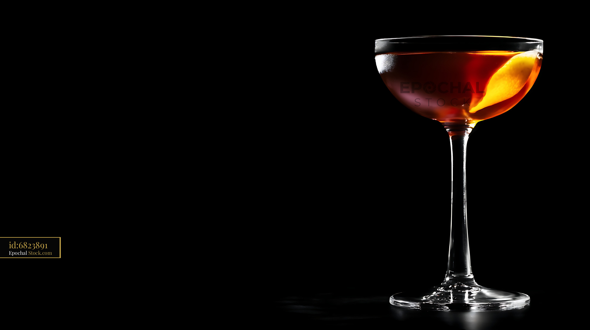 Saratoga Cocktail with Orange Peel Garnish - stock photo