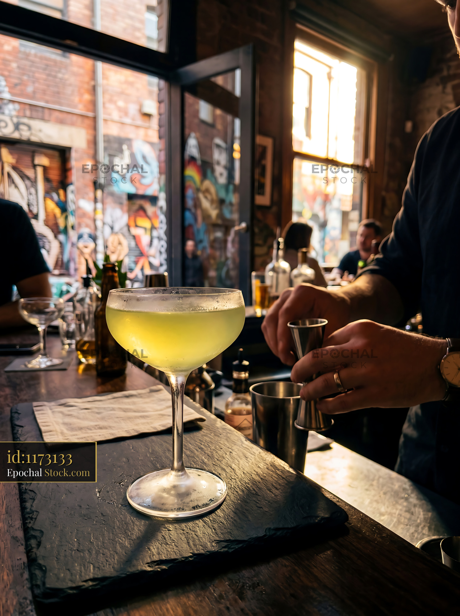 Final Ward Cocktail in Modern Urban Bar - stock photo