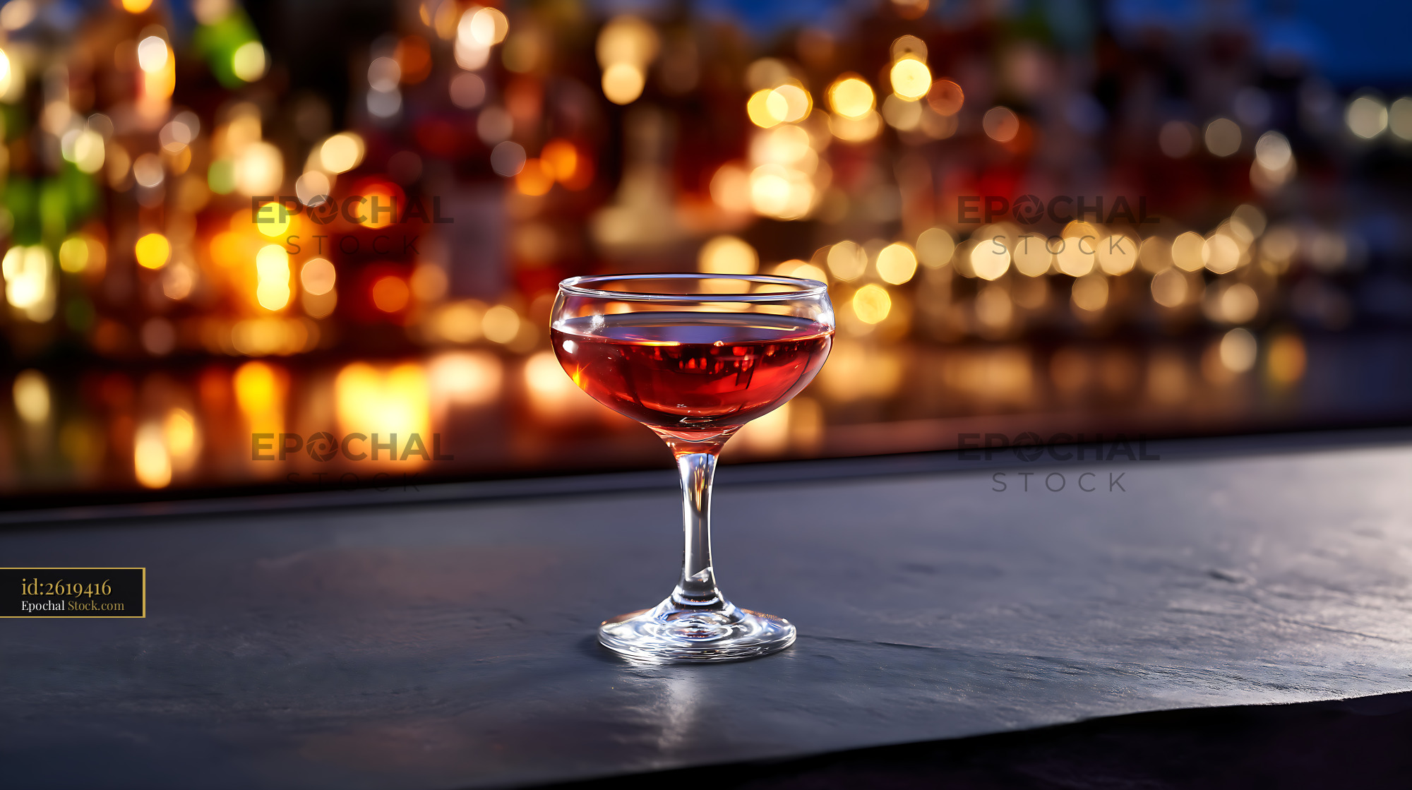 Bushwick Cocktail with City Lights Background - stock photo